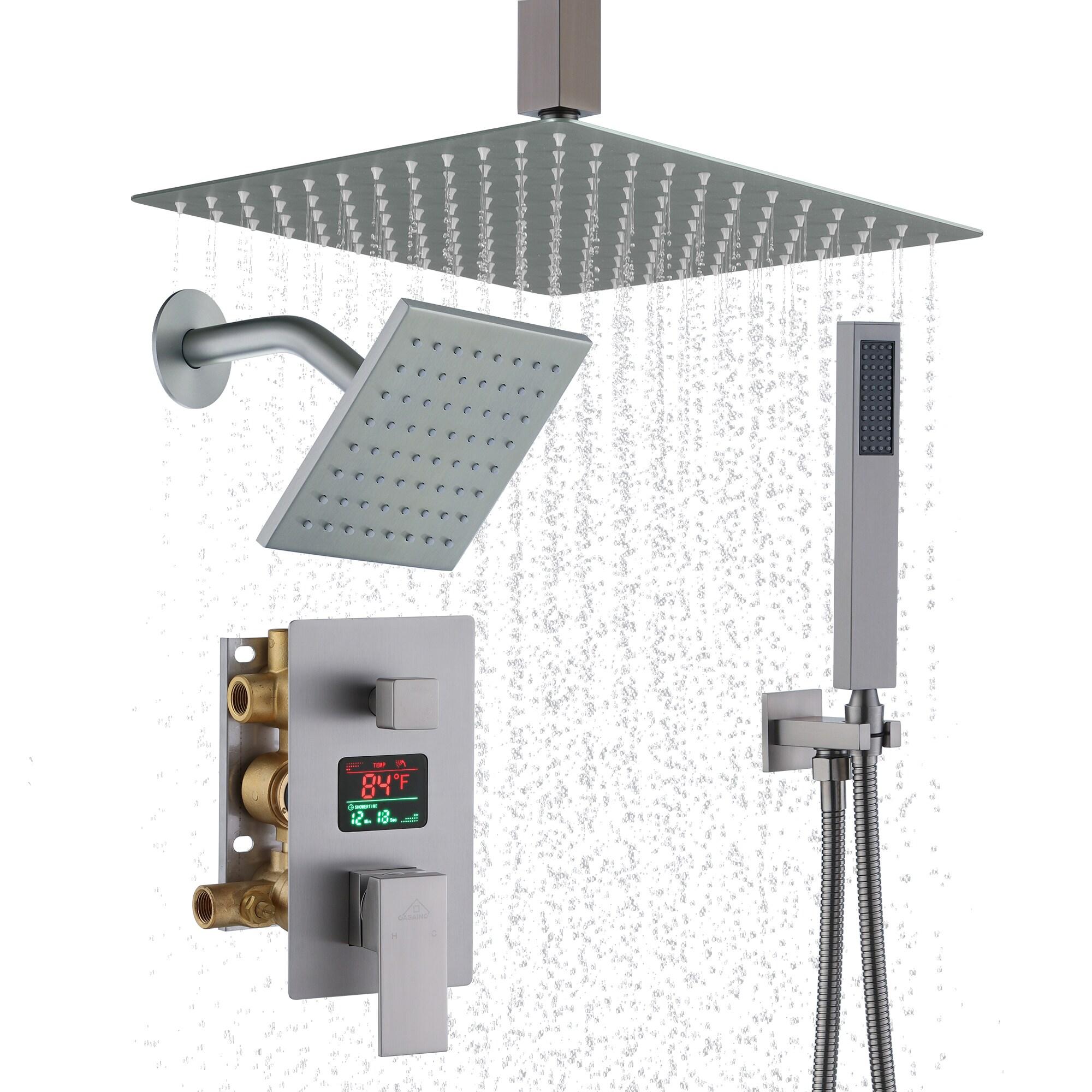 Rainfall Symphony Dual Shower Head Pressure-Balanced Complete Shower System with Digital Display