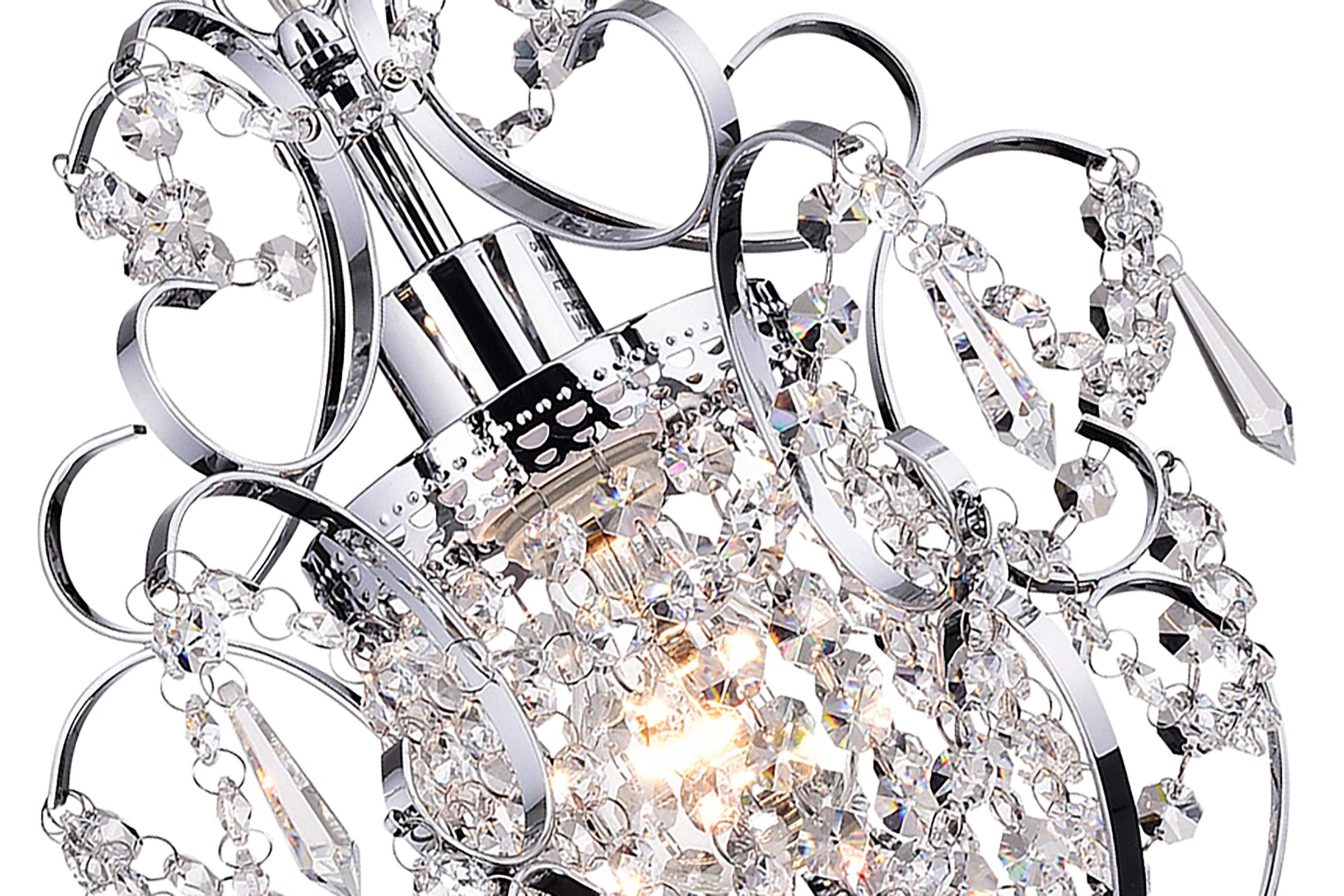 Edvivi Lighting Chrome Finish 1-Light Glam Mini Pendant with Crystal