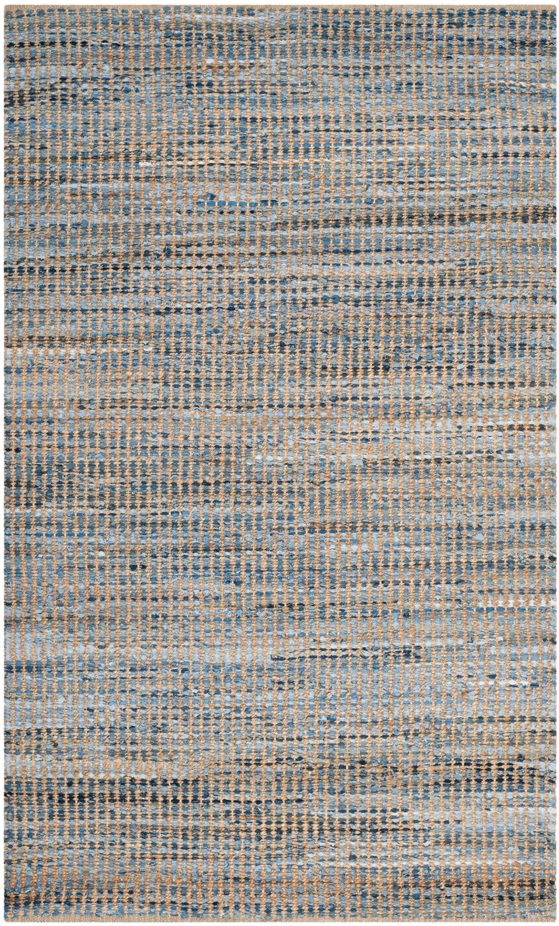 Cape Cod CAP352 Hand Woven Area Rug - Natural/Blue - 6'x9' - Safavieh.