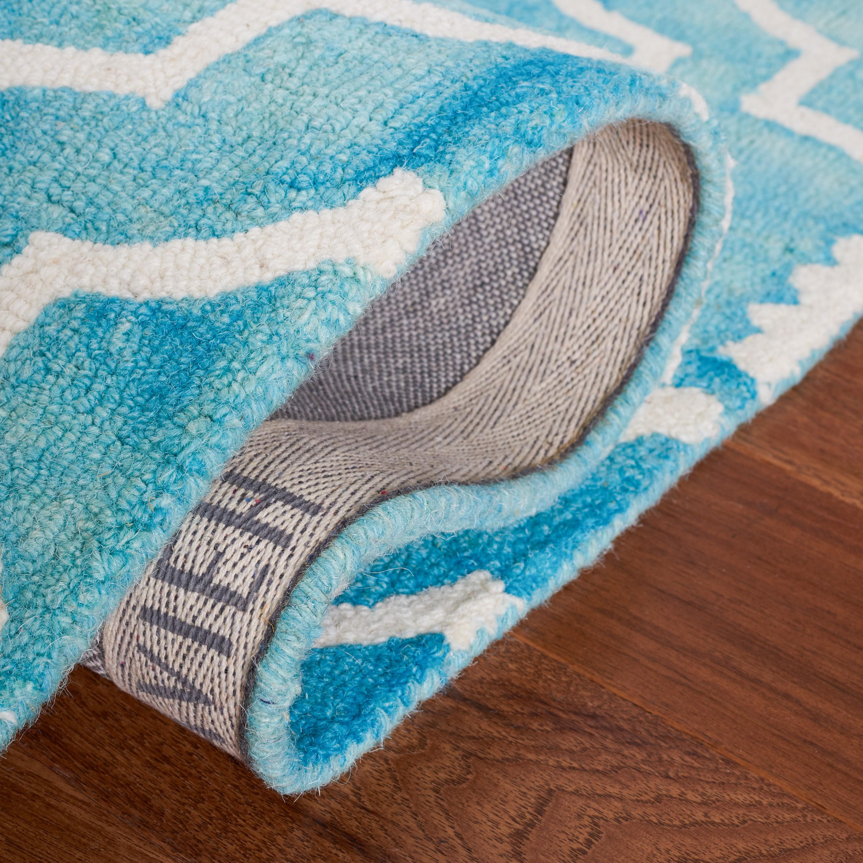 Dip Dye DDY538 Hand Tufted Indoor Area Rug - Turquoise/Ivory - 8'x10' - Safavieh