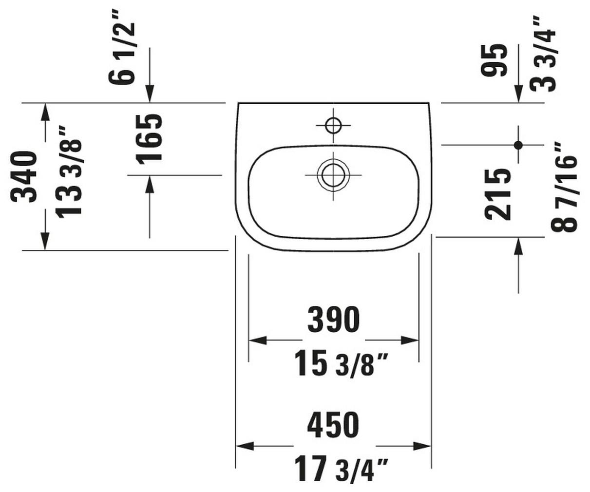 D-Code Ceramic 18" Bathroom Sink with Overflow