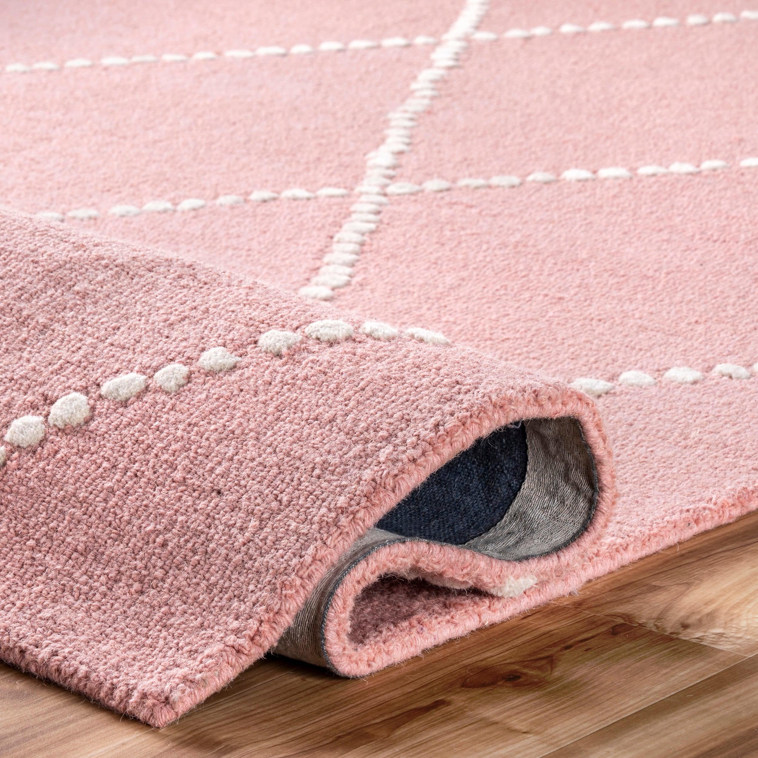 4'x6' Wool Hand Tufted Elvia Area Rug Baby Pink - nuLOOM