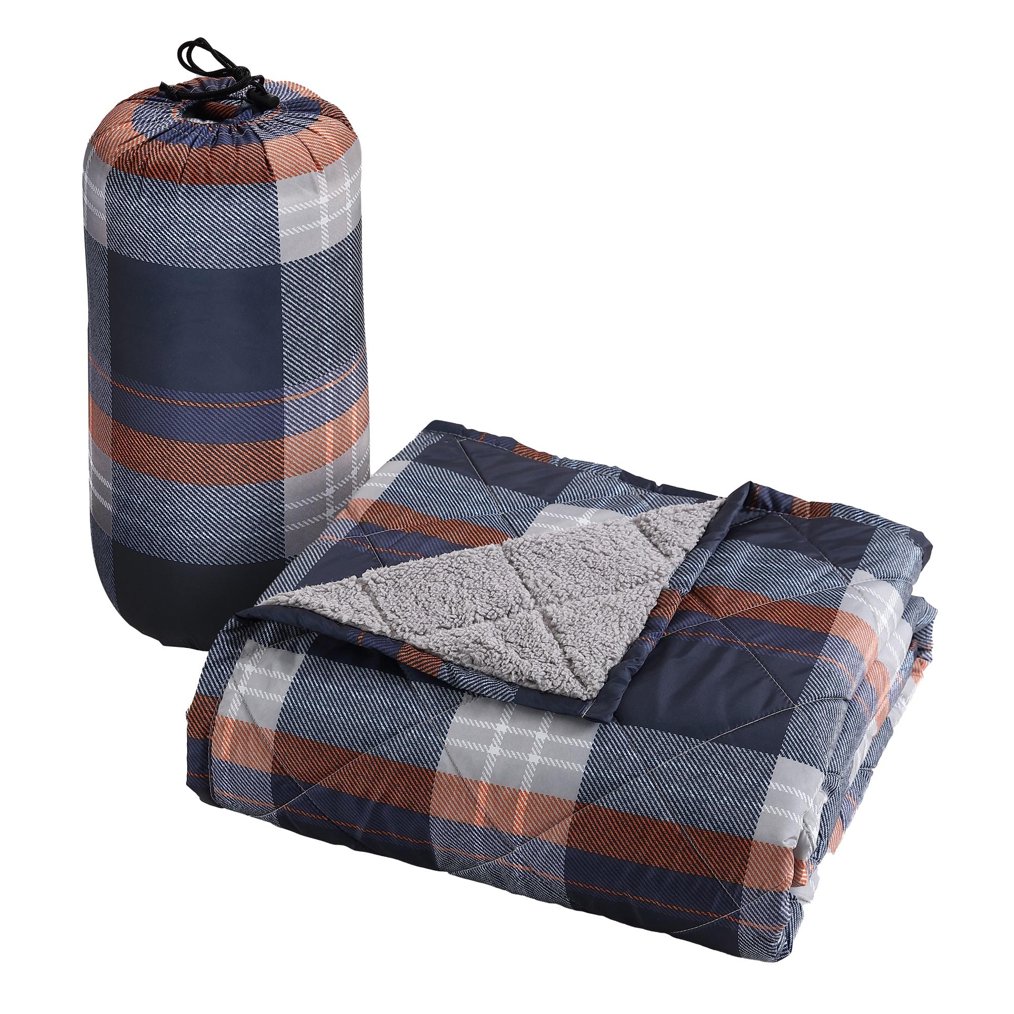 Coleman Coleman Reversible Water Resistant Nylon and Sherpa Diamond Quilted Indoor/Outdoor Throw/Picnic Blanket