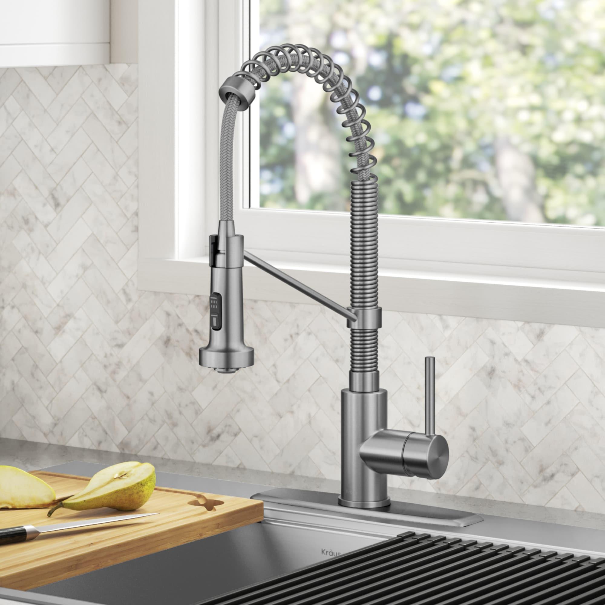 KRAUS Bolden Commercial Style 2-Function Single Handle Pull Down Kitchen Faucet