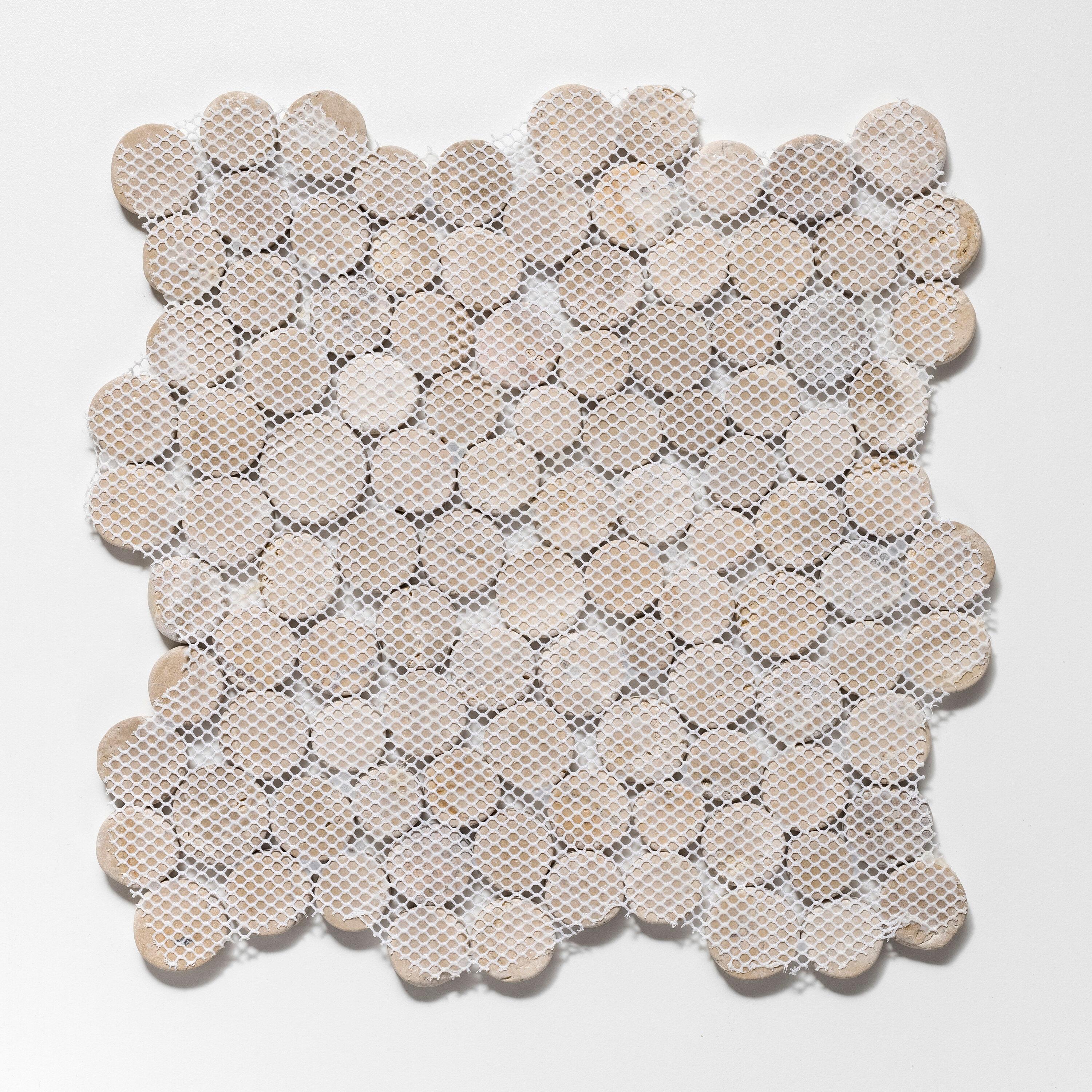 Cruz Bay Studio 11.5" x 11.5" Random Sized Natural Stone Penny Round Mosaic Wall & Floor Tile