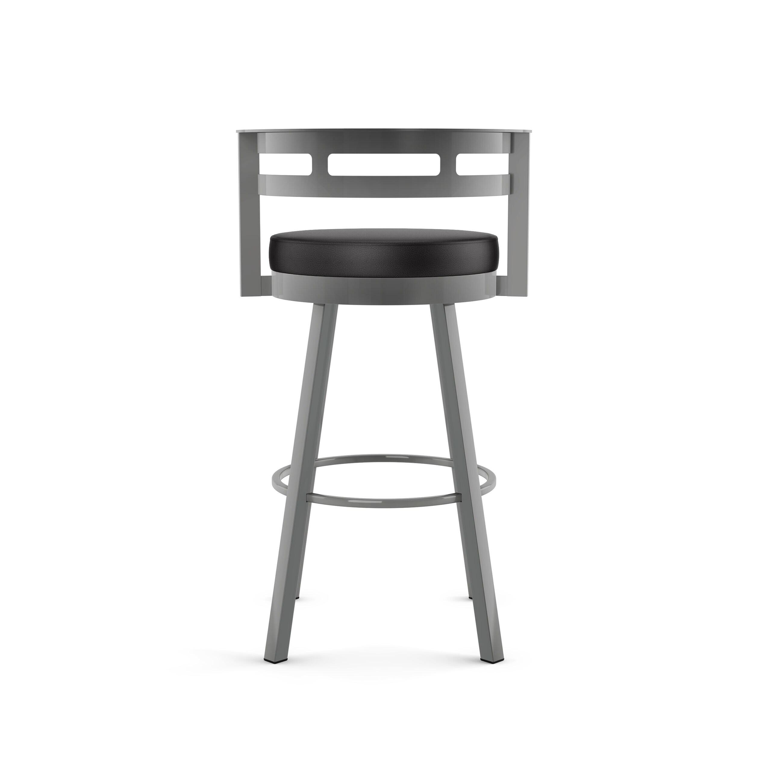 Amisco Render Upholstered Counter Height Barstool: Faux Leather, Steel Frame, Fixed Height