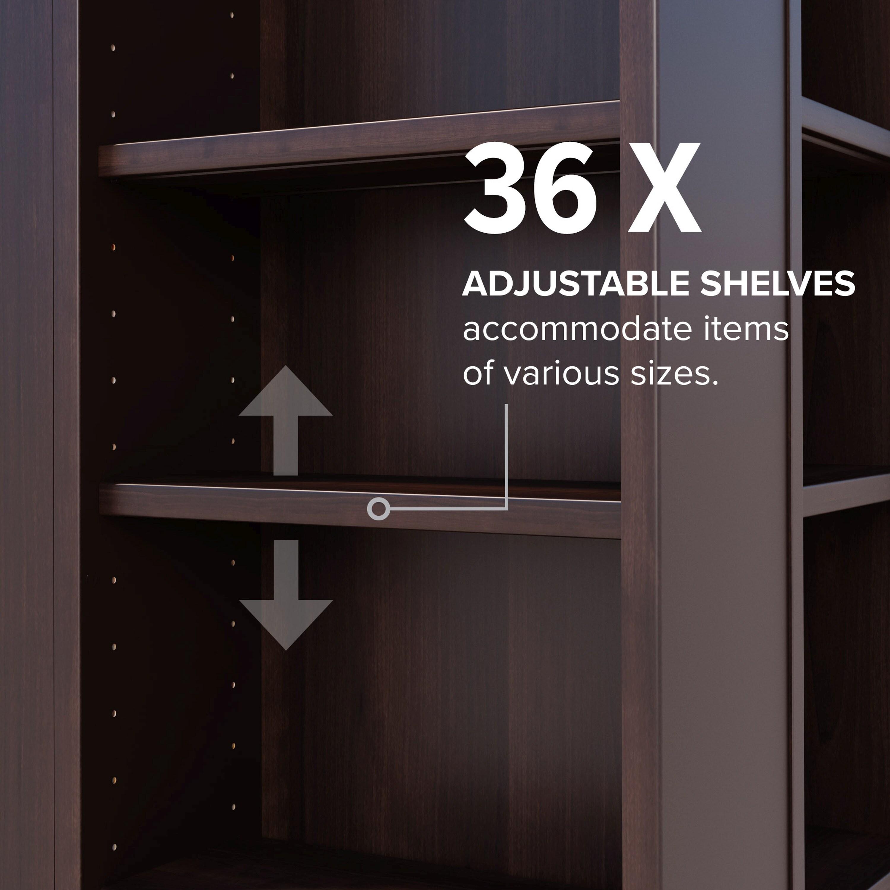 Prepac 4 Sided Spinning Media Storage - Espresso: Holds 1040 CDs, 476 DVDs, Mid-Century Modern Media Tower