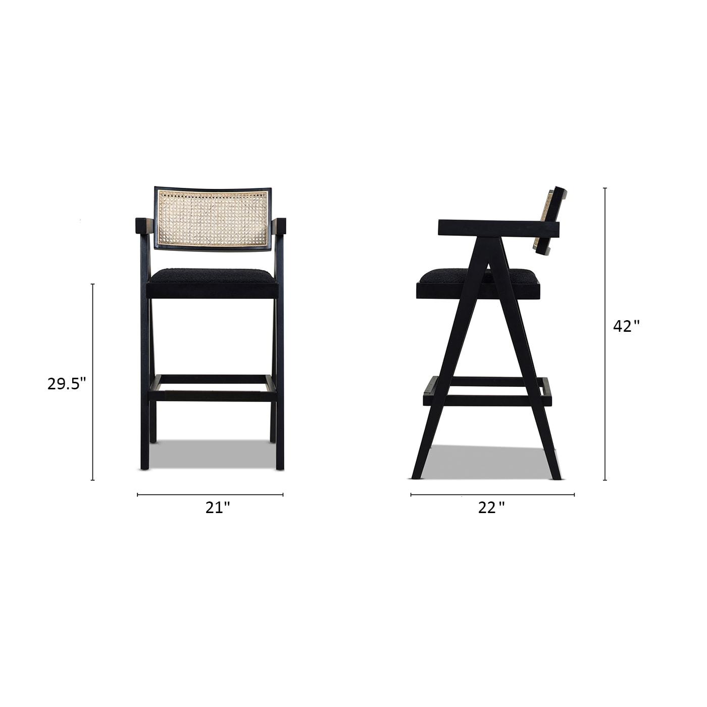 Jennifer Taylor Home Milan 29.5" Modern Resin Webbing Back Bar Stool with Arms