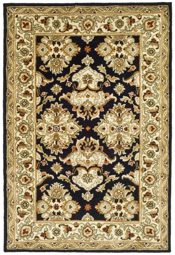 Heritage HG817 Hand Tufted Area Rug - Black/Ivory - 5'x8' - Safavieh.