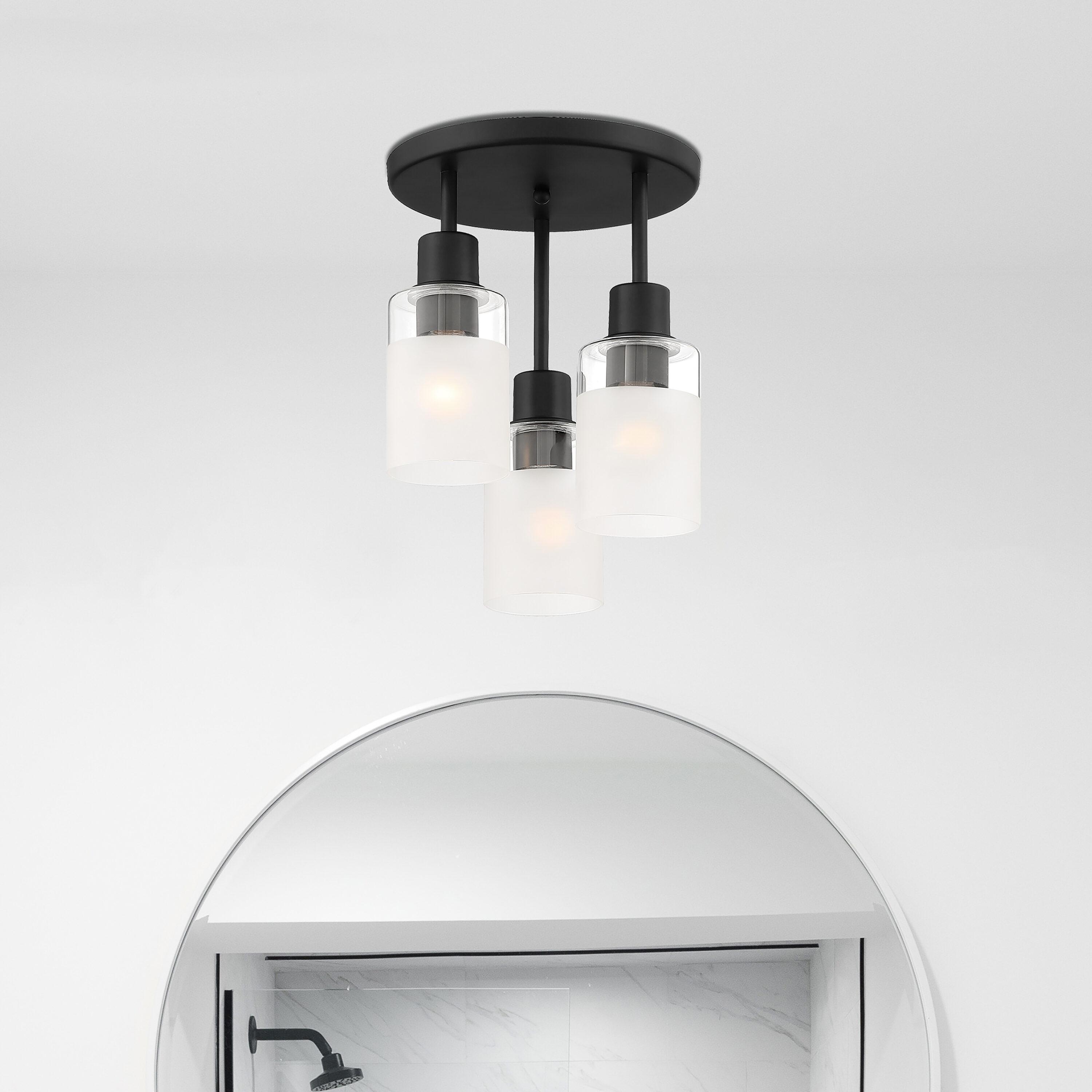 Designers Fountain Cedar Lane 3 Light Matte Black Semi-Flush Mount Ceiling Light, D236M-SF-MB