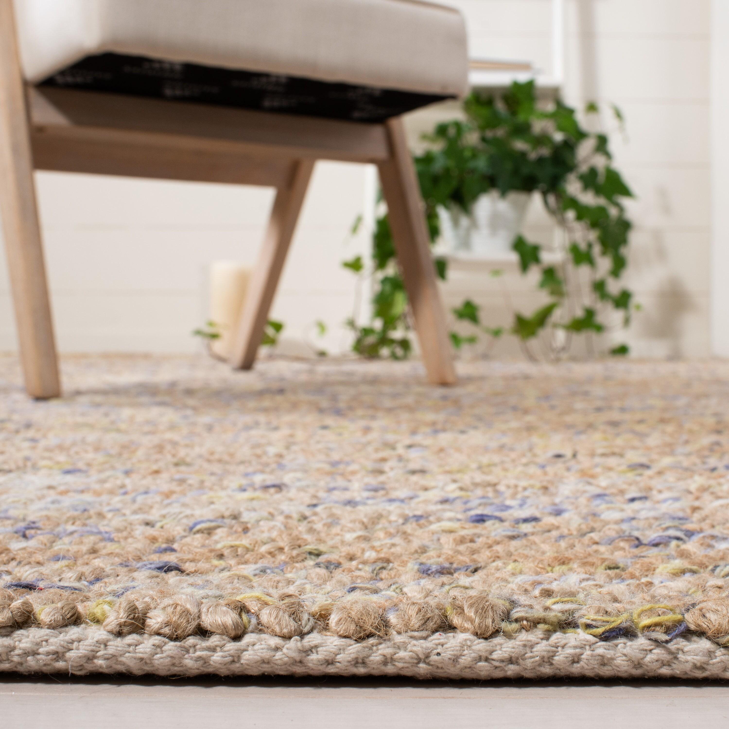 Bohemian BOH901 Hand Woven Indoor Area Rug - Natural/Purple - 4'x6' - Safavieh