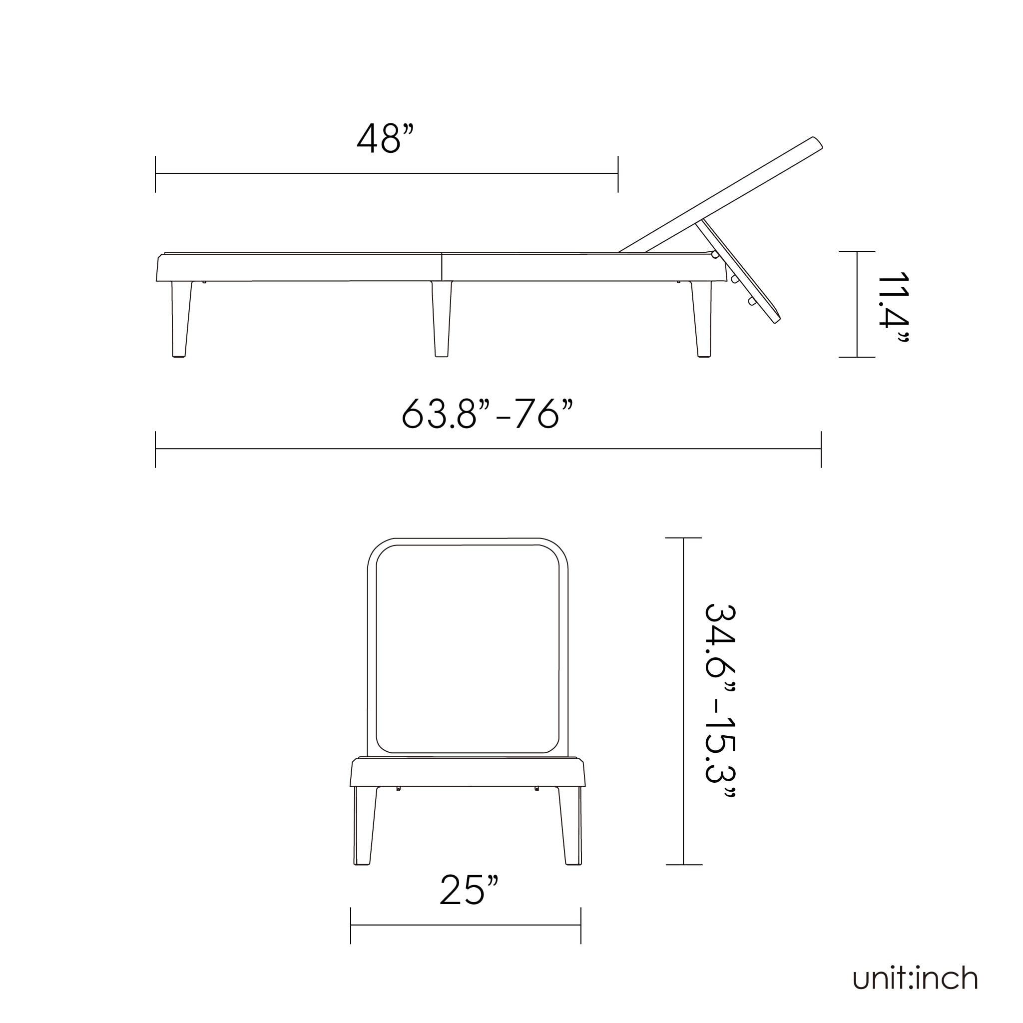 Tahiti Rattan Chaise Lounge - White - Lagoon: Resin Adjustable Back, Mold & UV Resistant Patio Lounger