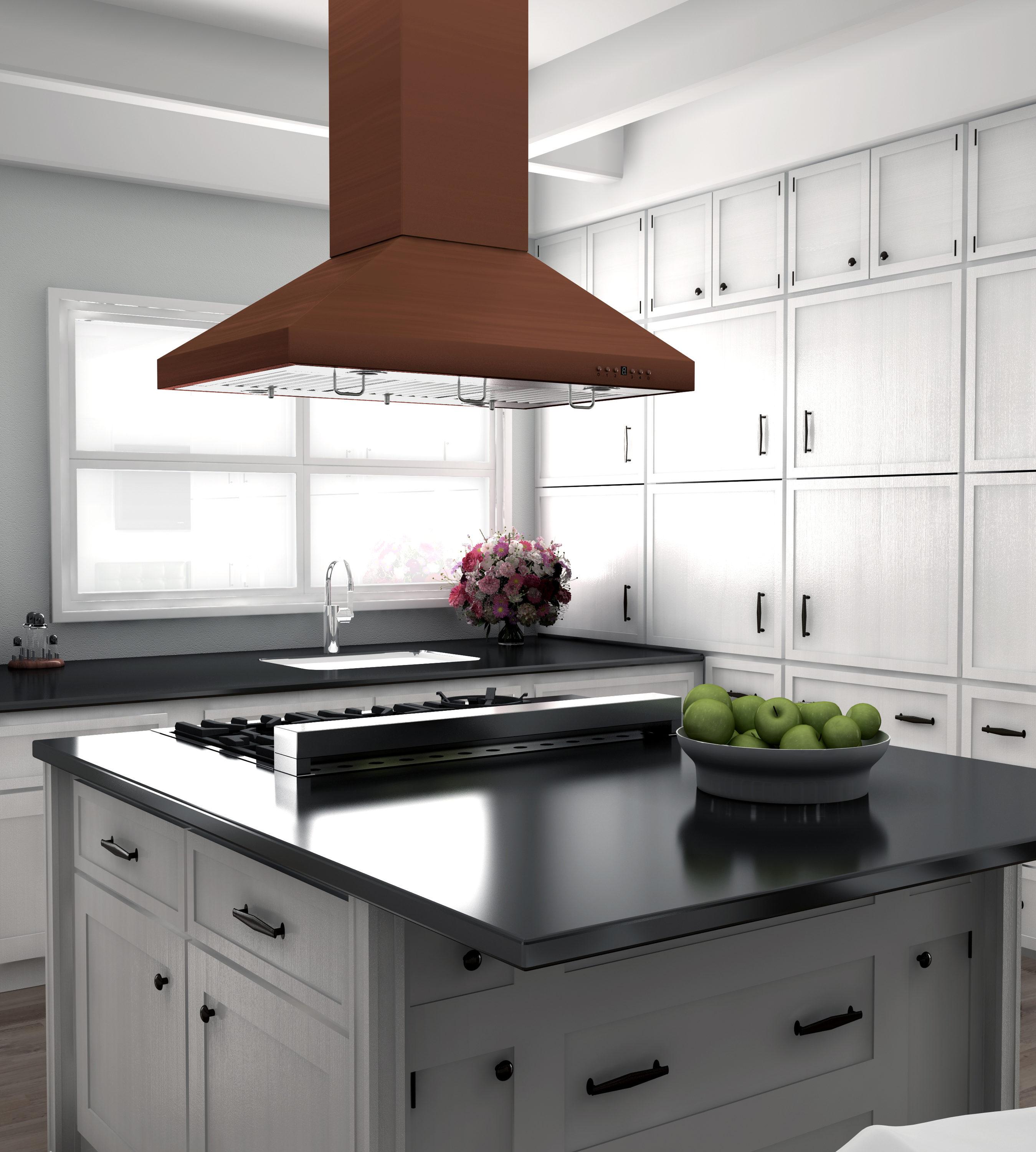 36" DuraSnow 400 CFM Convertible Island Range Hood