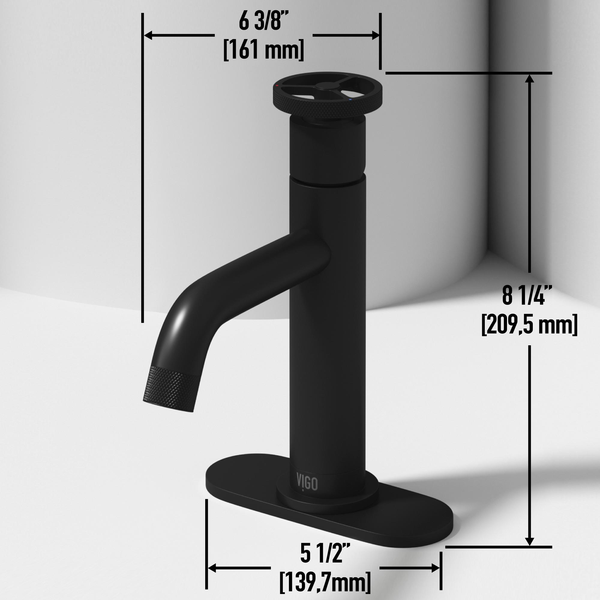 Cass Single Handle Single-Hole Bathroom Faucet Set with Deck Plate