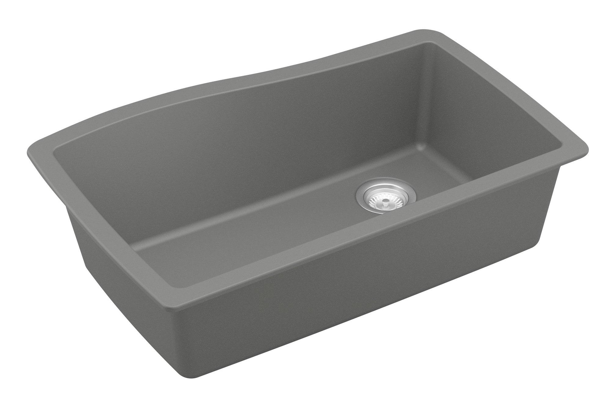 Karran Karran Undermount Quartz Composite 33-1/2'' X 21'' Single Bowl Kitchen Sink QU-722-GR