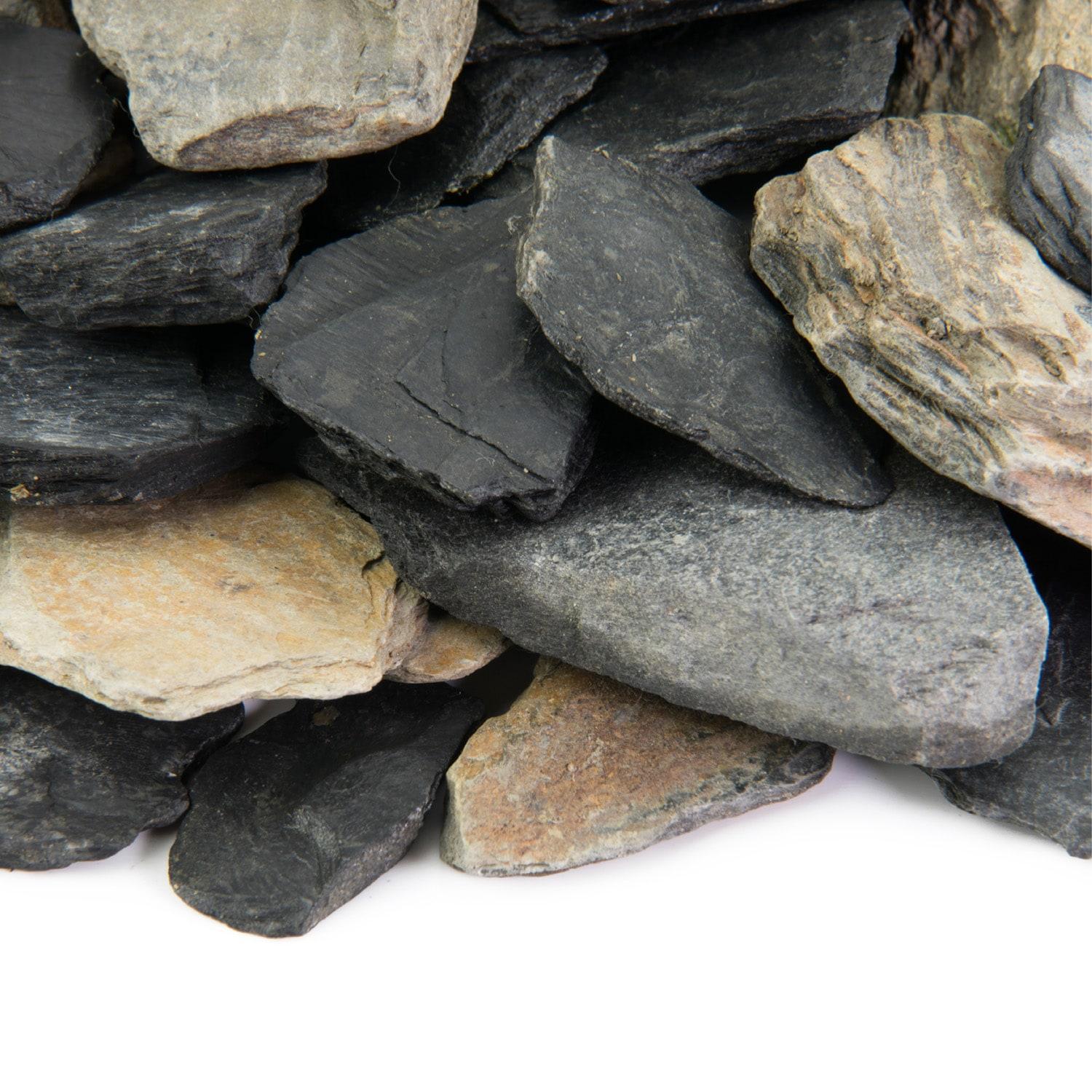 Natural Black and Tan Slate Chips Landscaping Rocks