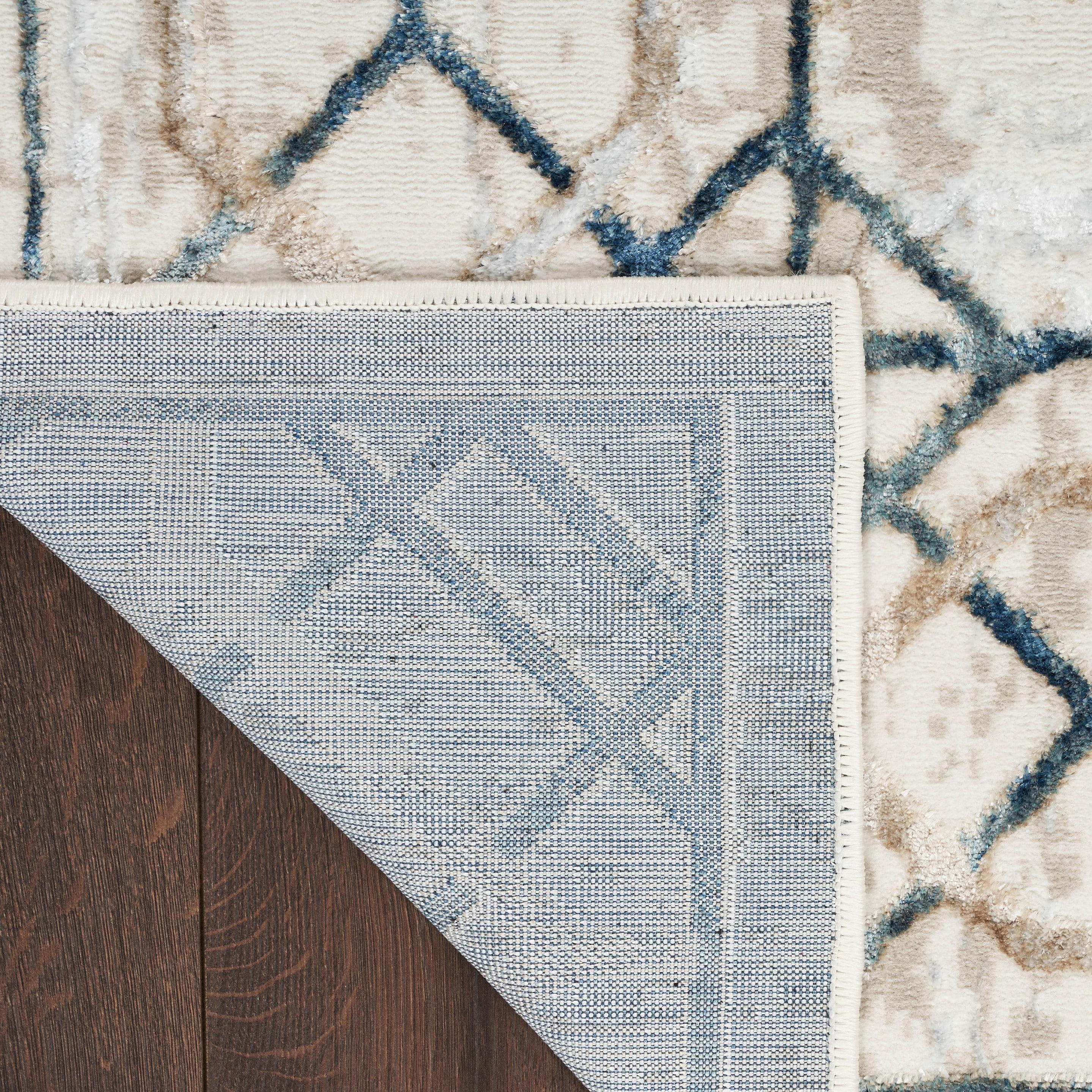 Nourison Glam 5'3" x 7'3" Ivory/Taupe Mid-Century Modern Indoor Rug