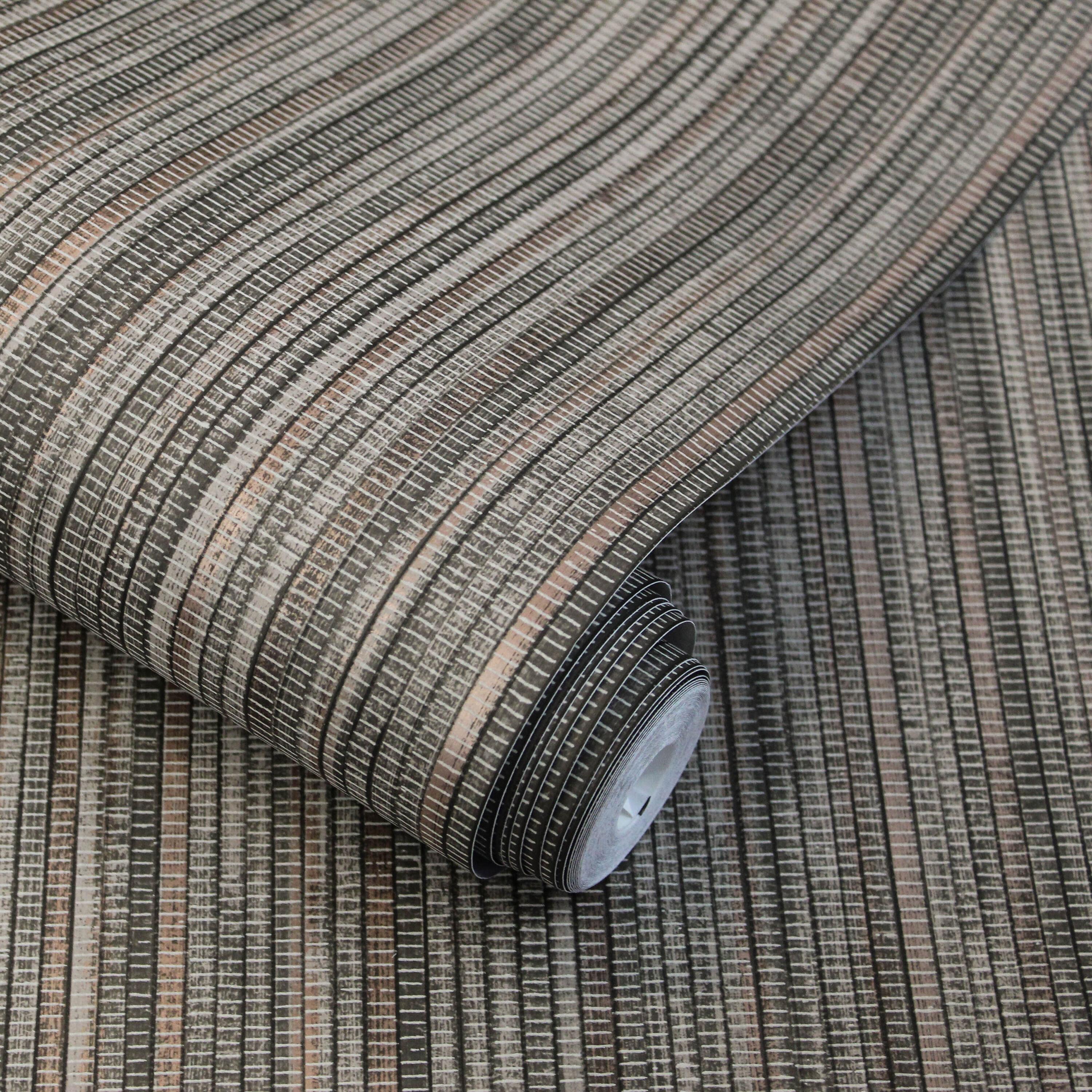 Tempaper & Co.® Faux Grasscloth Removable Peel and Stick Wallpaper, Textured Bronze, 28 sq. ft.: Vinyl, Self-Adhesive, Thin Stripe Pattern