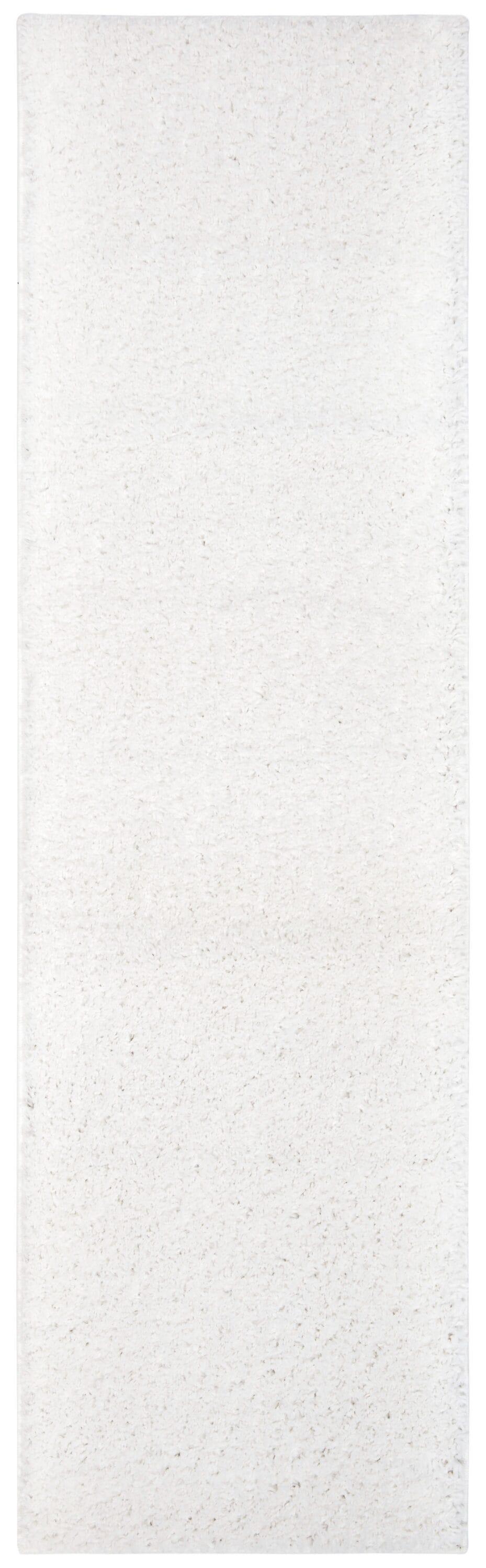 August Shag 900 AUG900 Power Loomed Indoor Runner Rug - White - 2'3"x6' - Safavieh