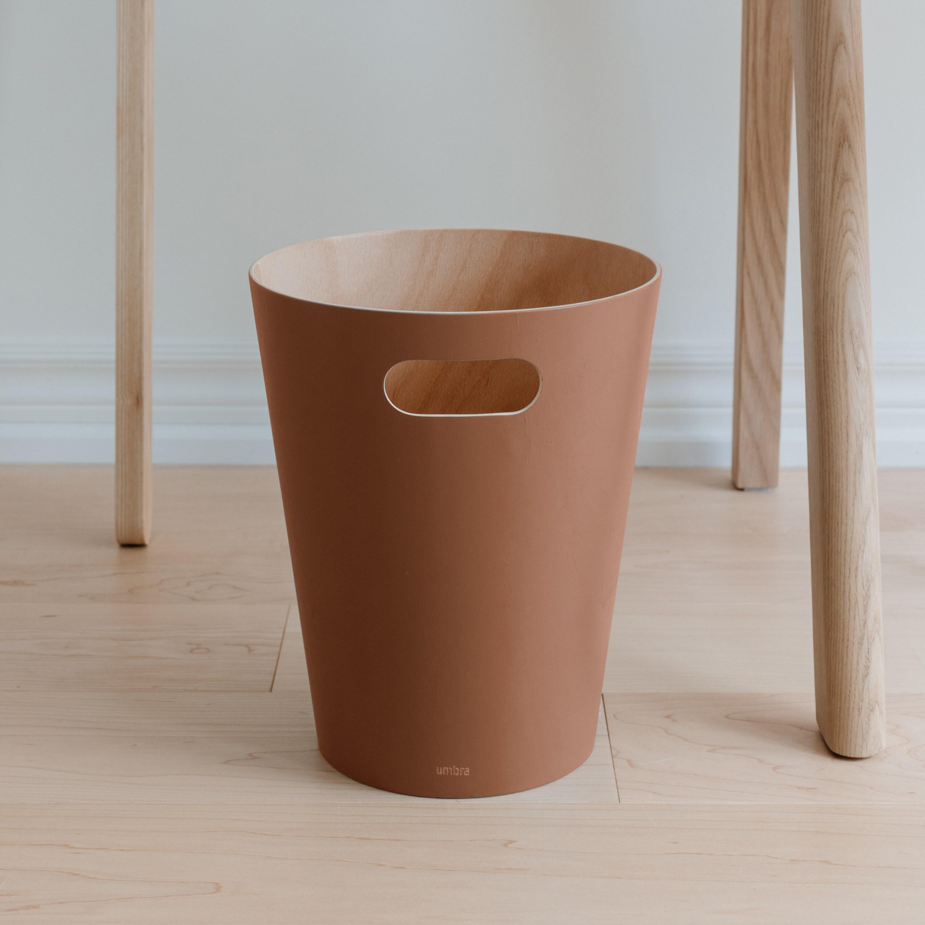 Umbra Woodrow Solid Wood Open Waste Basket - 2 Gallons