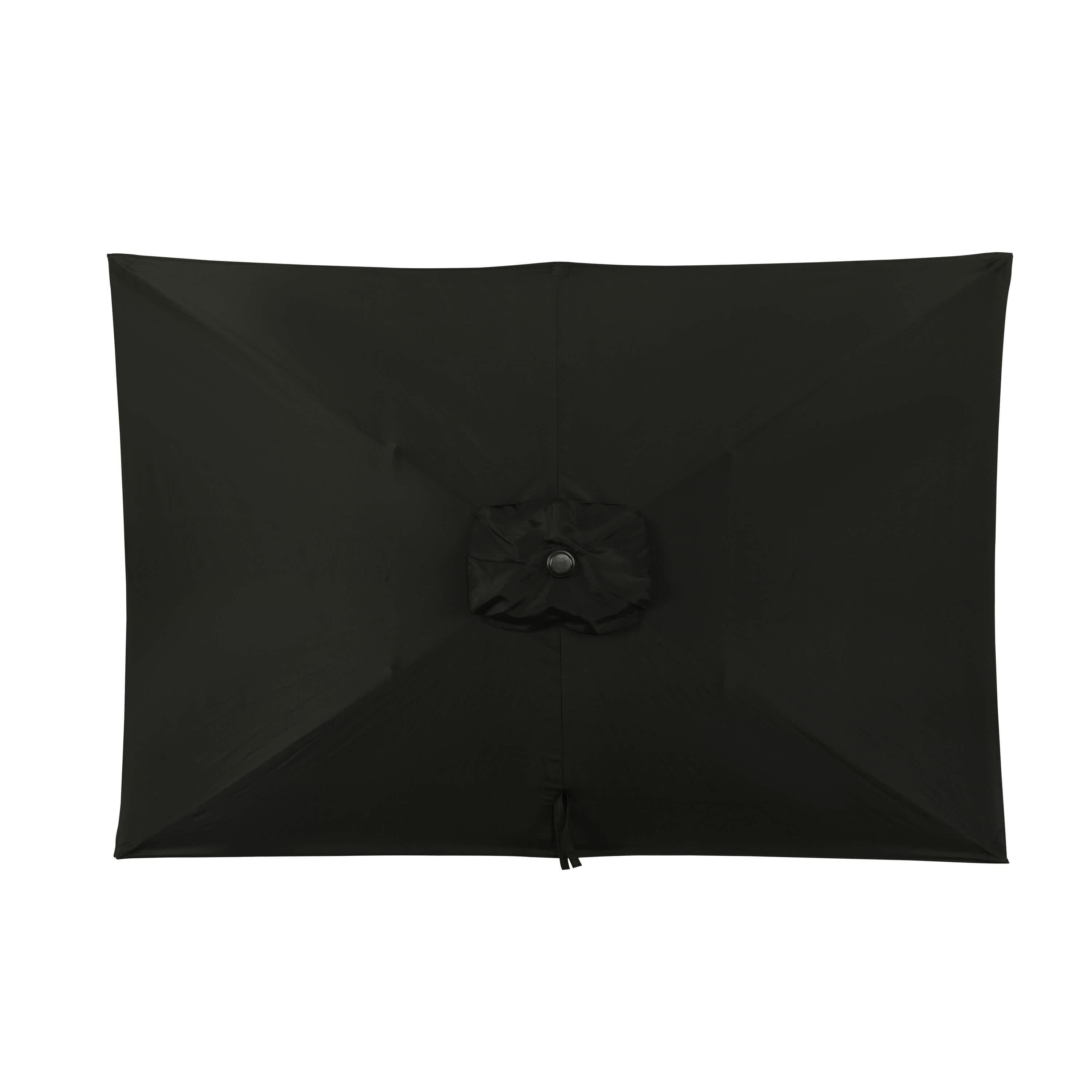 Island Umbrella 10' x 6.5' Rectangular Bimini Market Patio Umbrella Black: Weather-Resistant, Steel Frame, Crank Handle