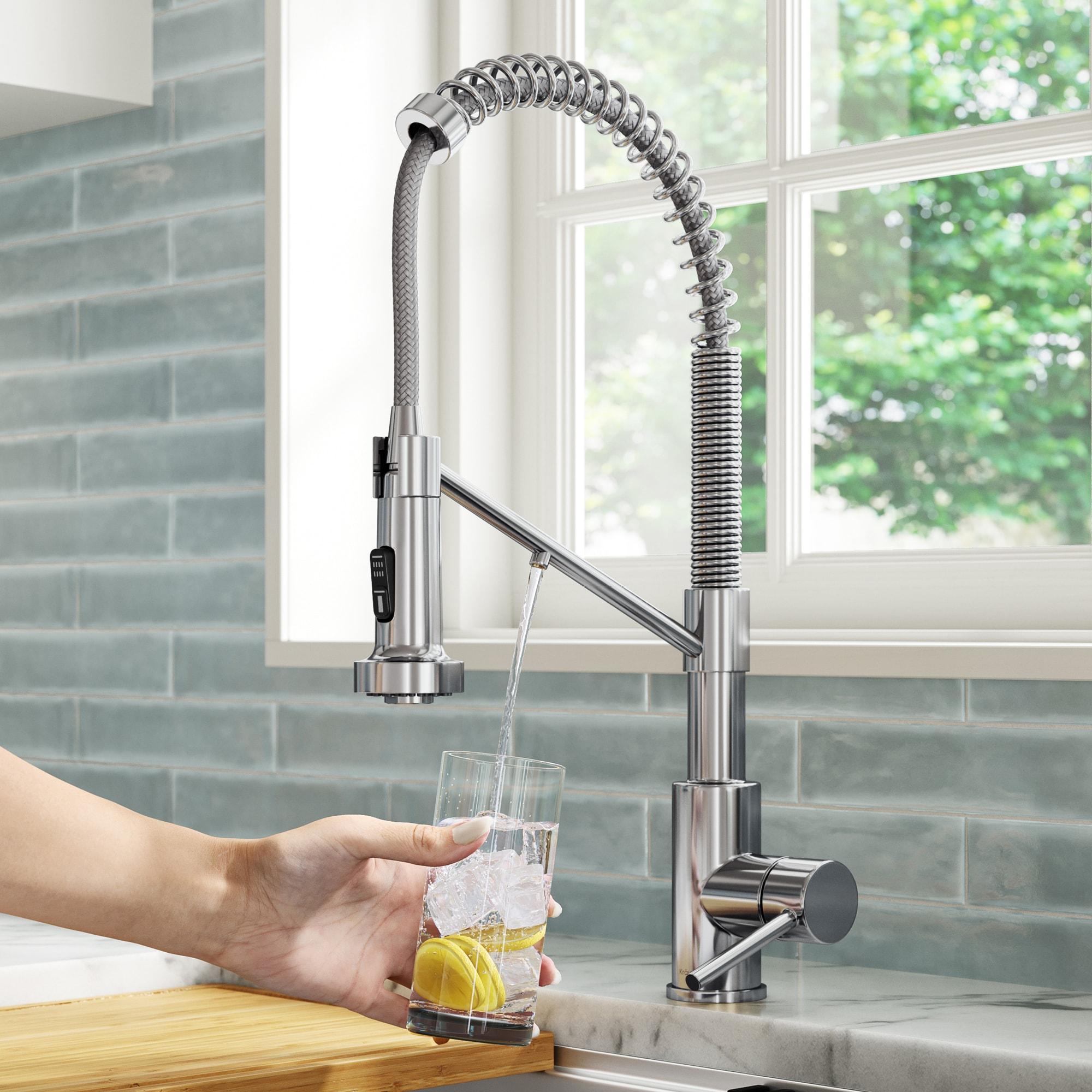 Chrome Pull-Down Single Handle Kitchen Faucet with Spray