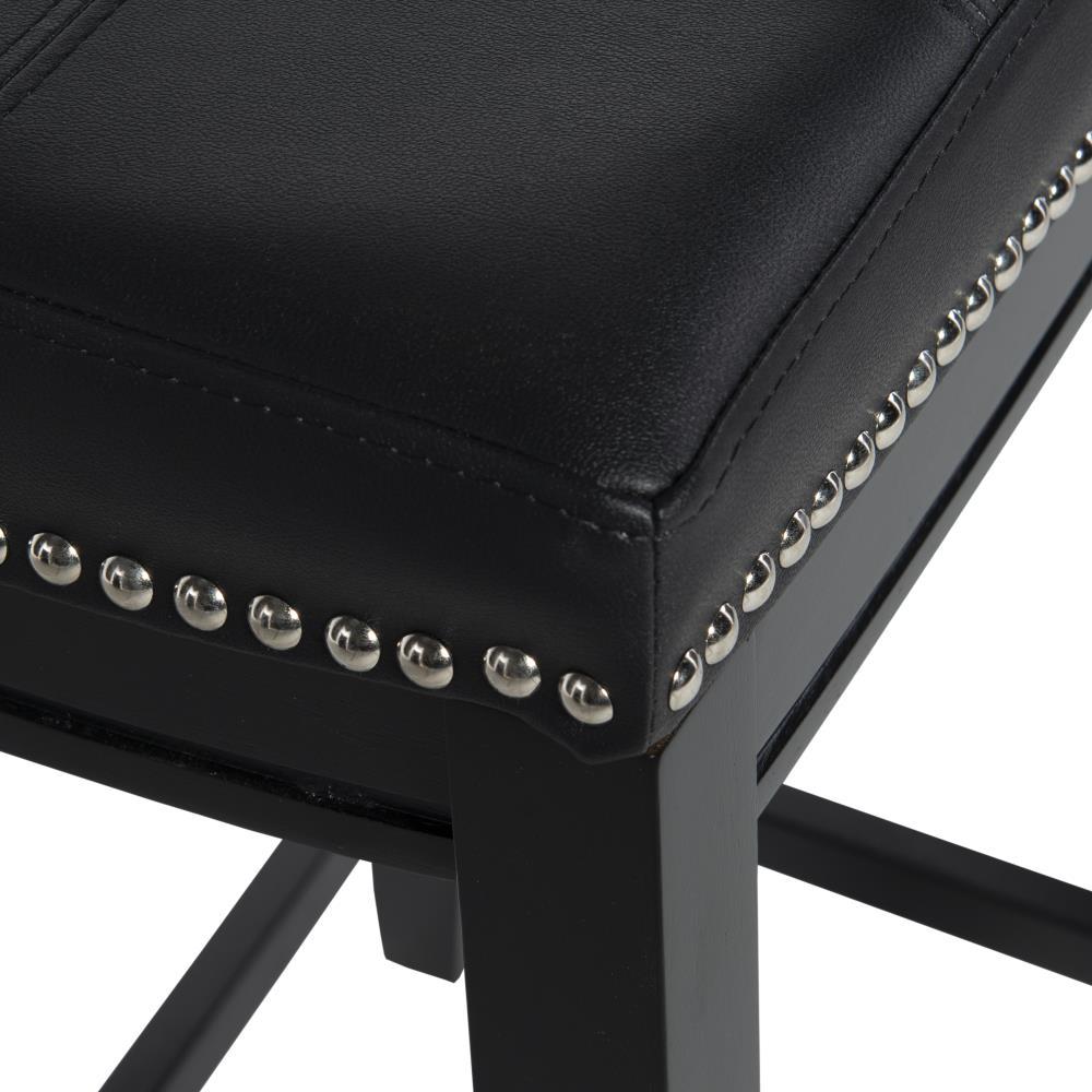 Linon 24" Vega Padded Back and Seat Faux Leather Counter Height Barstool Hardwood White: Rubberwood Legs, Polyurethane Upholstery