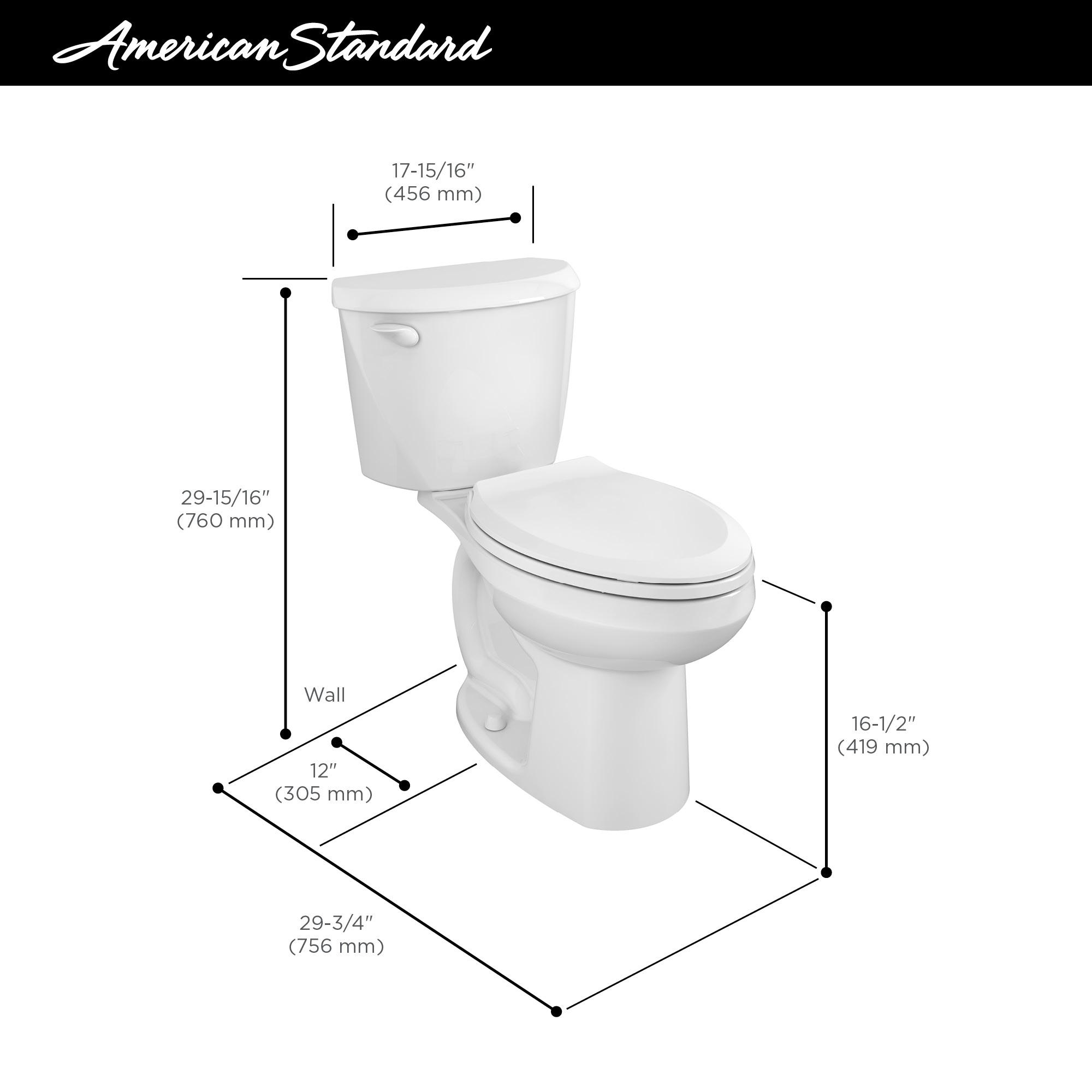 American Standard Colony 1.28 Gallons GPF Elongated Comfort Height Floor Mounted Two-Piece Toilet (Seat Not Included)