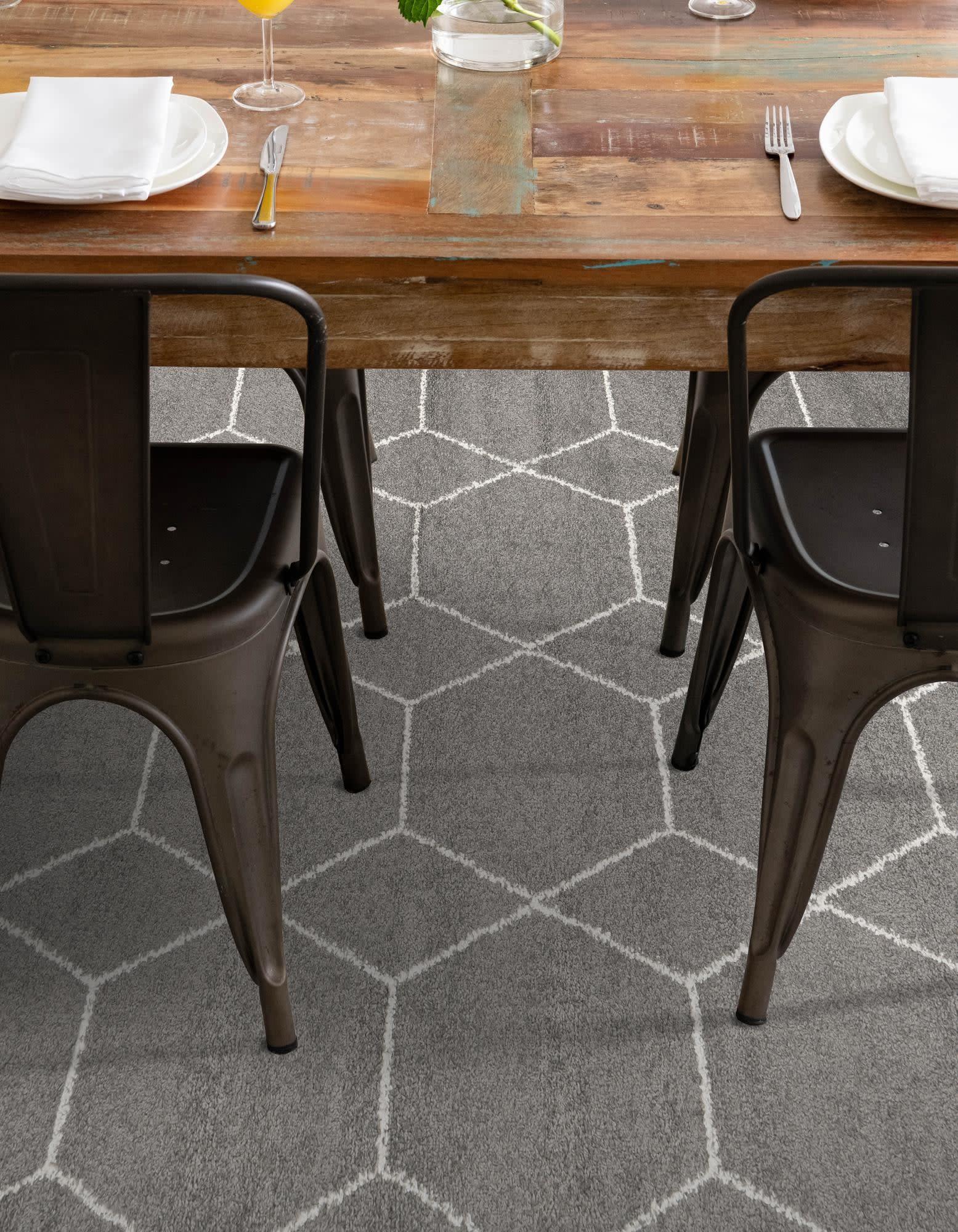 Unique Loom 9' 0 x 12' 0 Trellis Frieze Geometric Dark Gray Area Rug