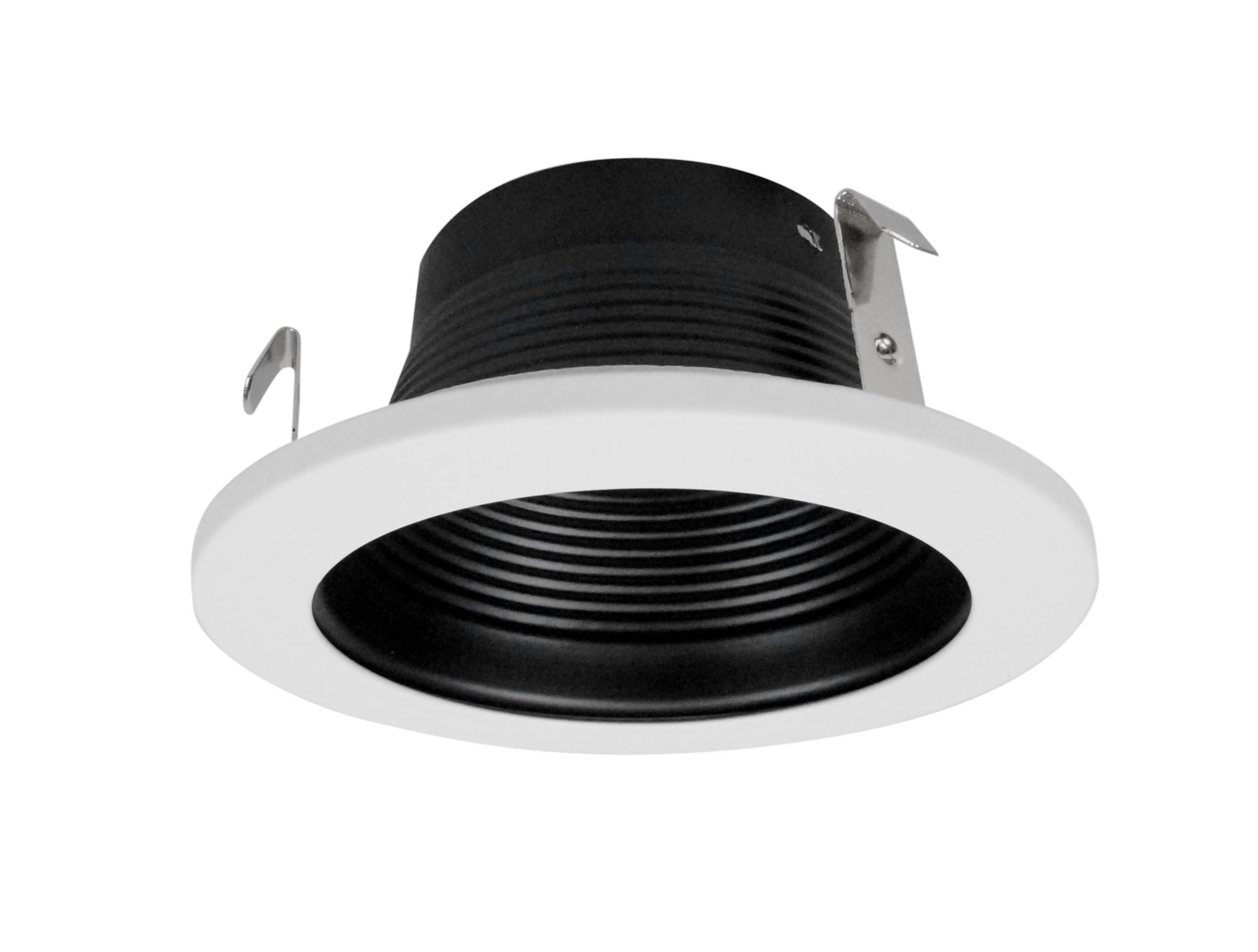 4-Inch Black and White Aluminum Recessed Baffle Trim