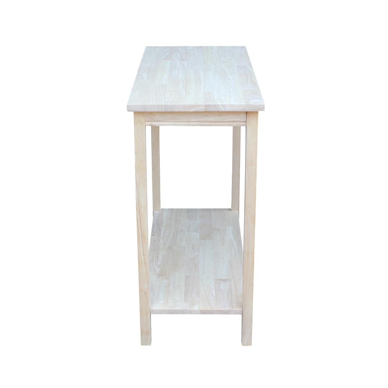 International Concepts 29" Rectangular Portman Accent Table Unfinished : Hardwood Furniture, Fixed Shelf, Dry Dust Care