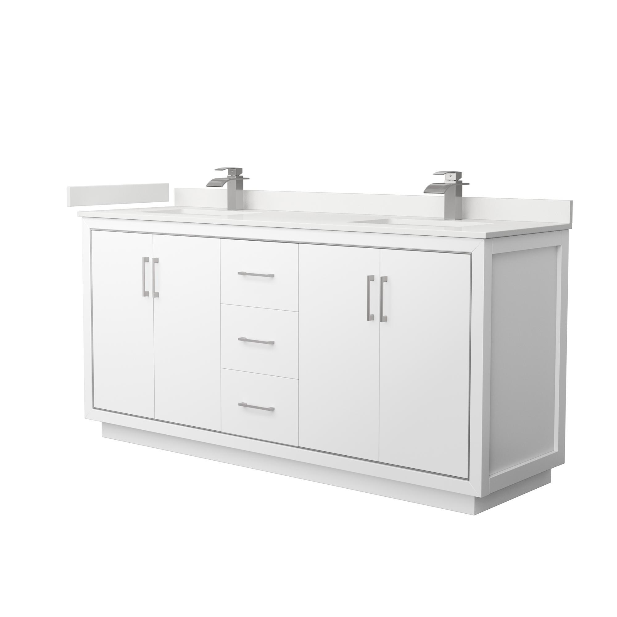 Wyndham Collection 72'' Double Bathroom Vanity with Quartz Top