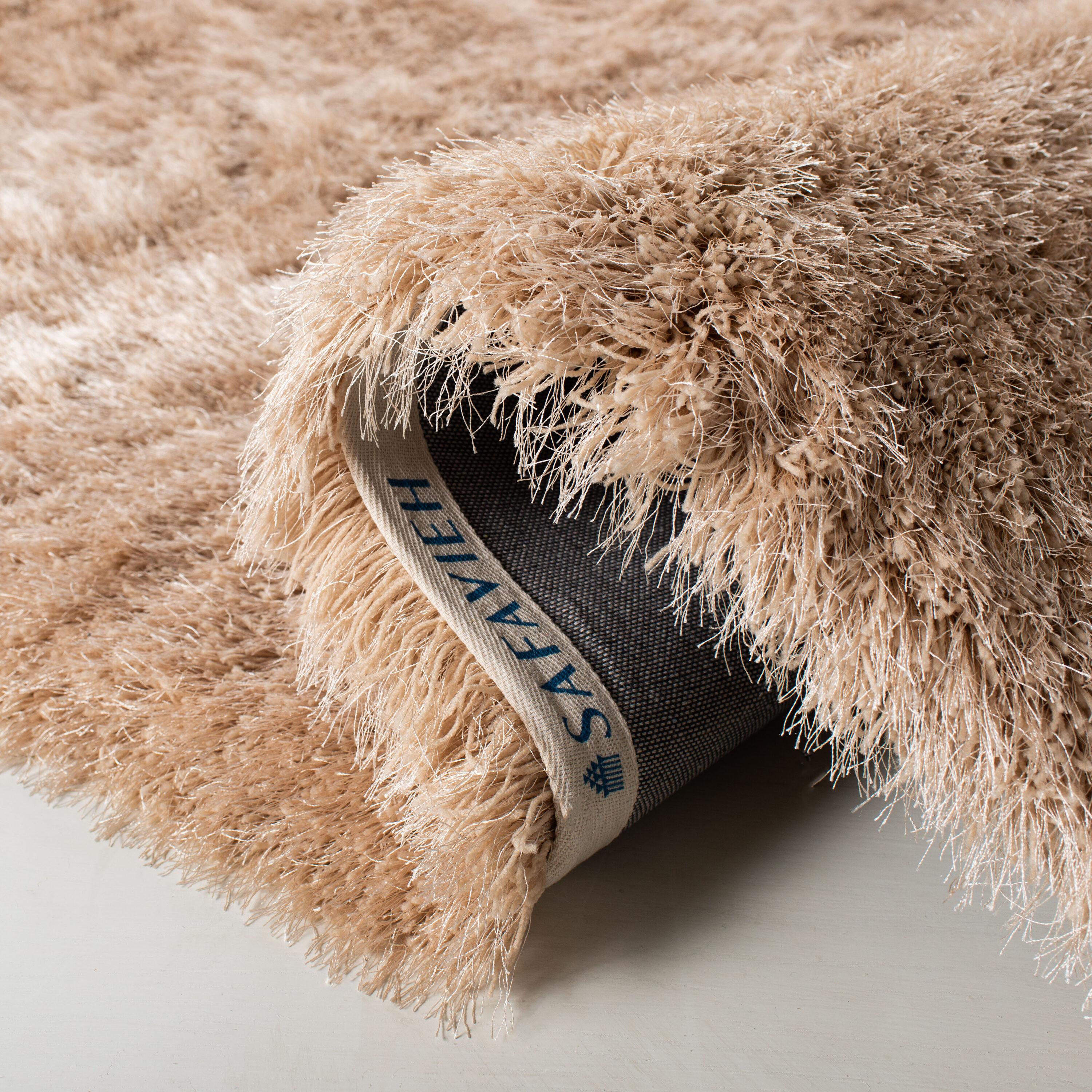 Venice Shag SG256 Hand Tufted Indoor Accent Rug - Champagne - 4'x4' - Safavieh