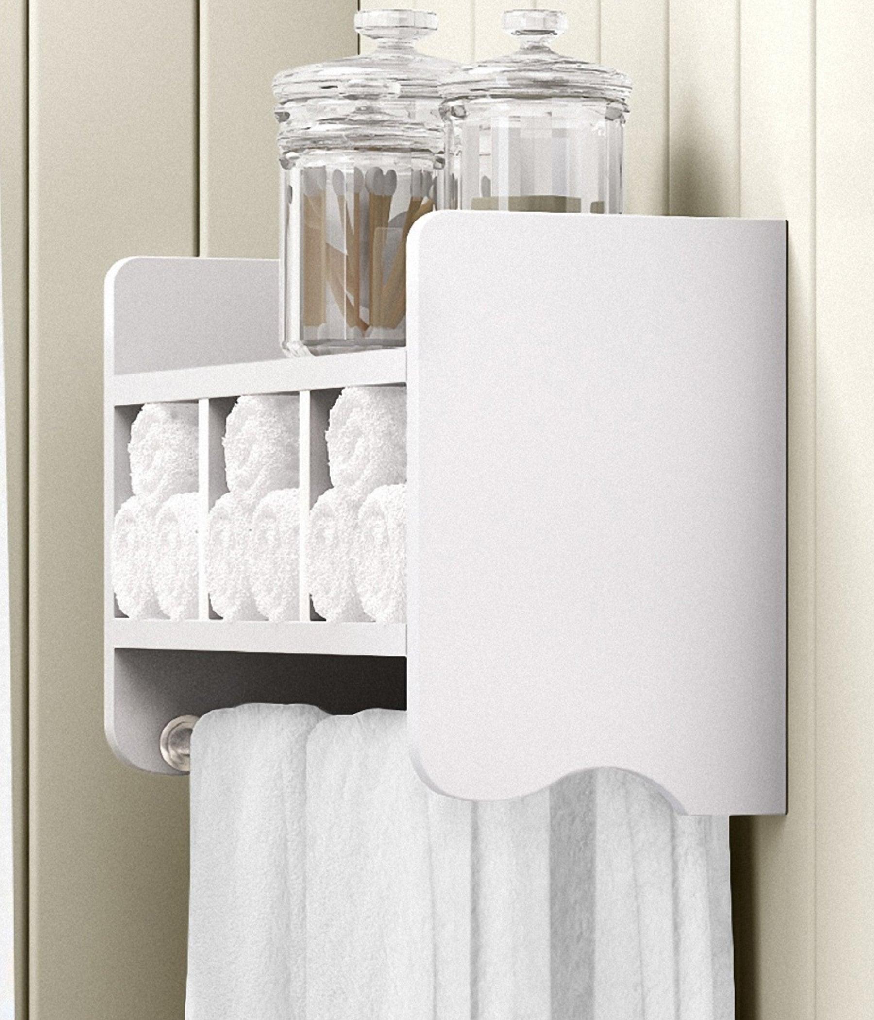 Alaterre 25" Bath Storage Shelf with Towel Rod, White