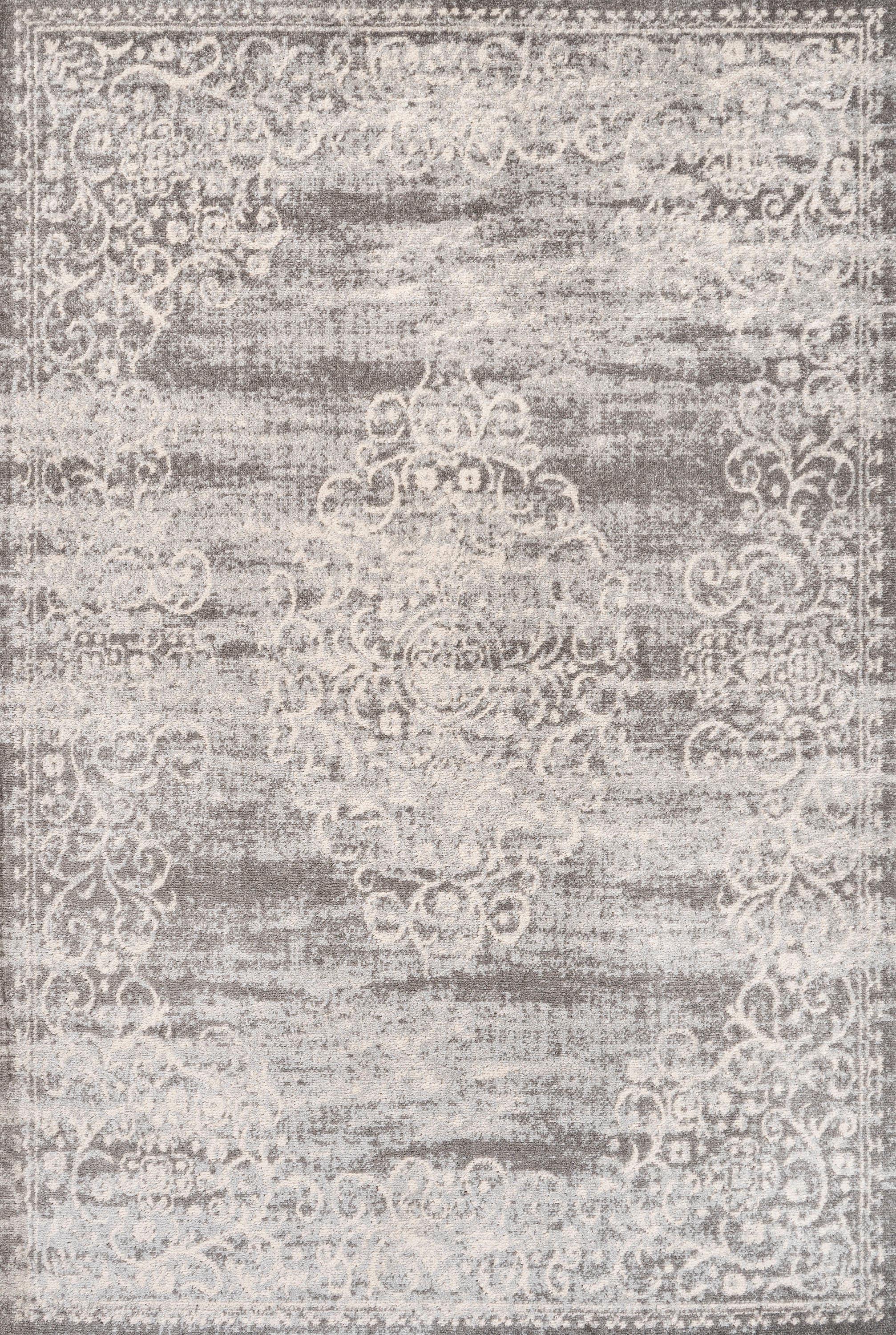4'x6' Minori Filigree Medallion Area Rug, Light Gray/Cream - JONATHAN Y