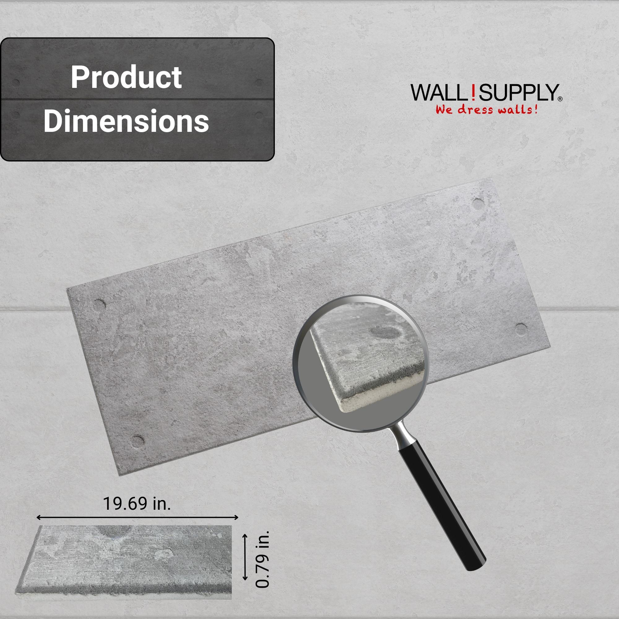Wall!Supply Wall!supply Ultralight Industrial Concrete Hd Printed – 3d Eps Foam Wall Panels – Easy Diy Installation – Concrete Look – Set Of 4 Panels (25.83 Sq Ft)