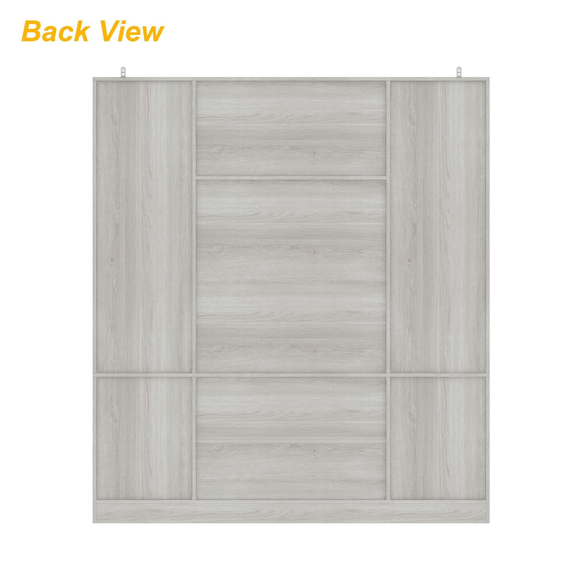FUFU&GAGA Modern Simple Wardrobe Frosted Glass Door Combination Clothes Storage Cabinet Armoire