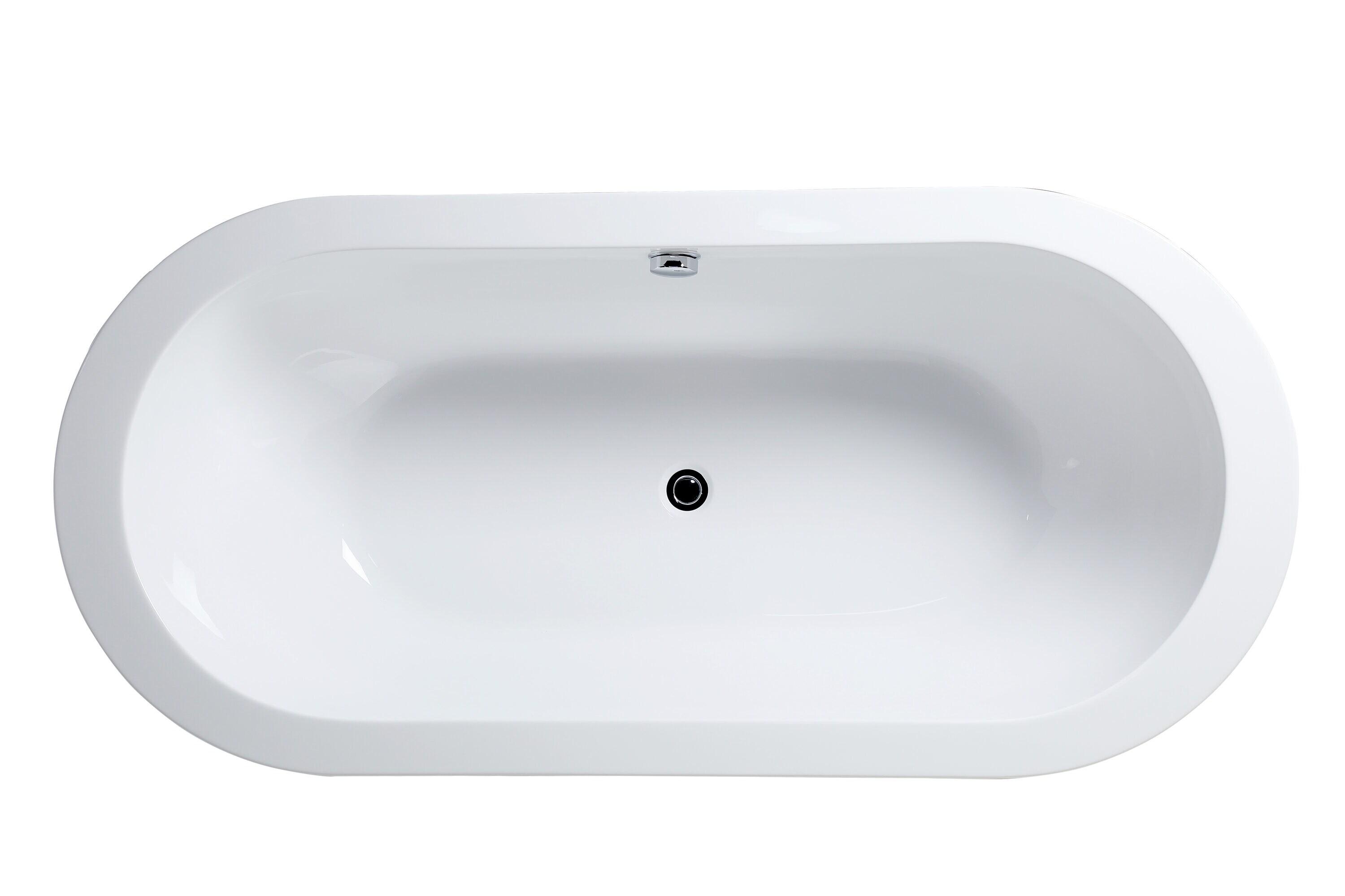 71" x 34" Freestanding Soaking Bathtub