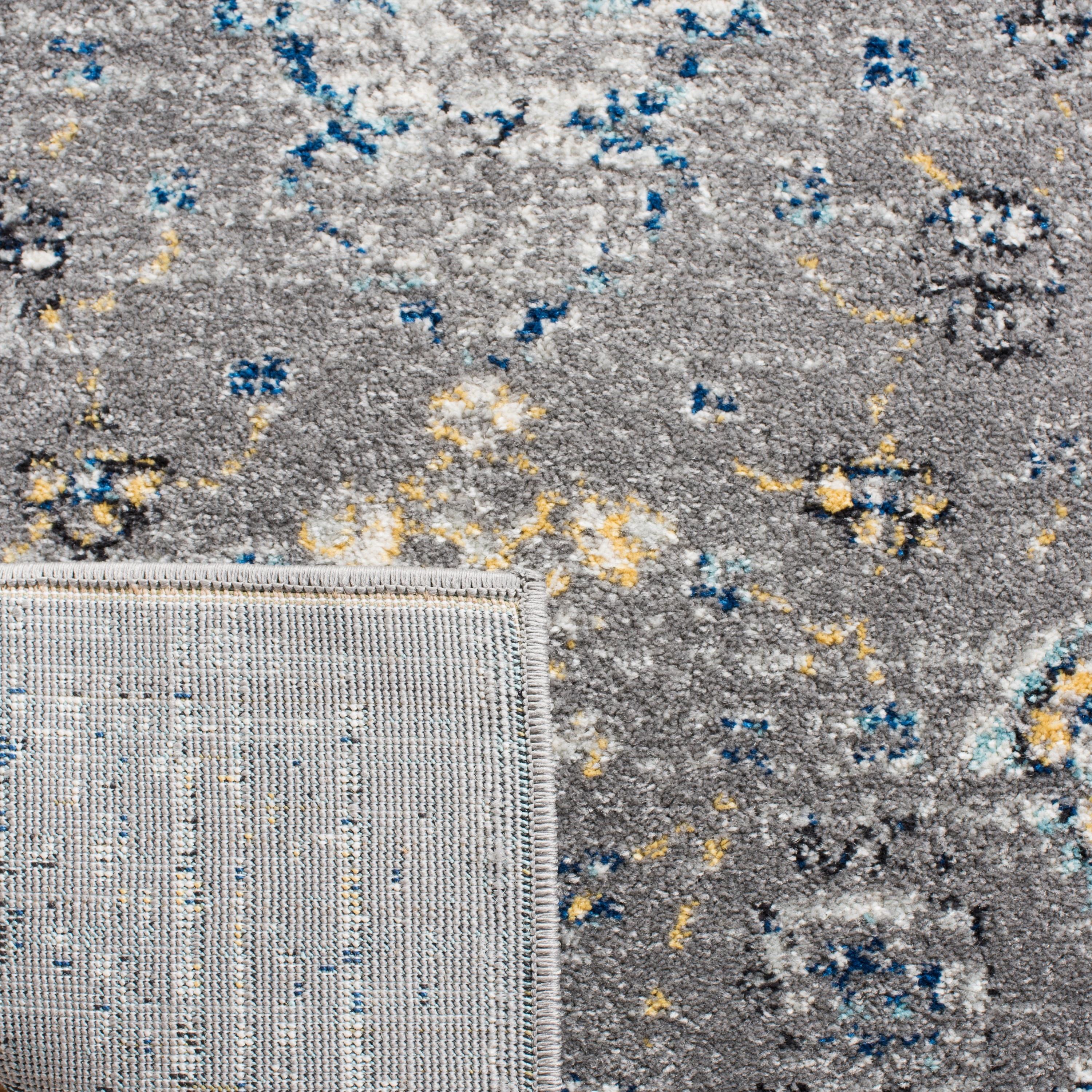 Evoke EVK224 Power Loomed Area Rug - Dark Grey/Yellow - 4'x6' - Safavieh.