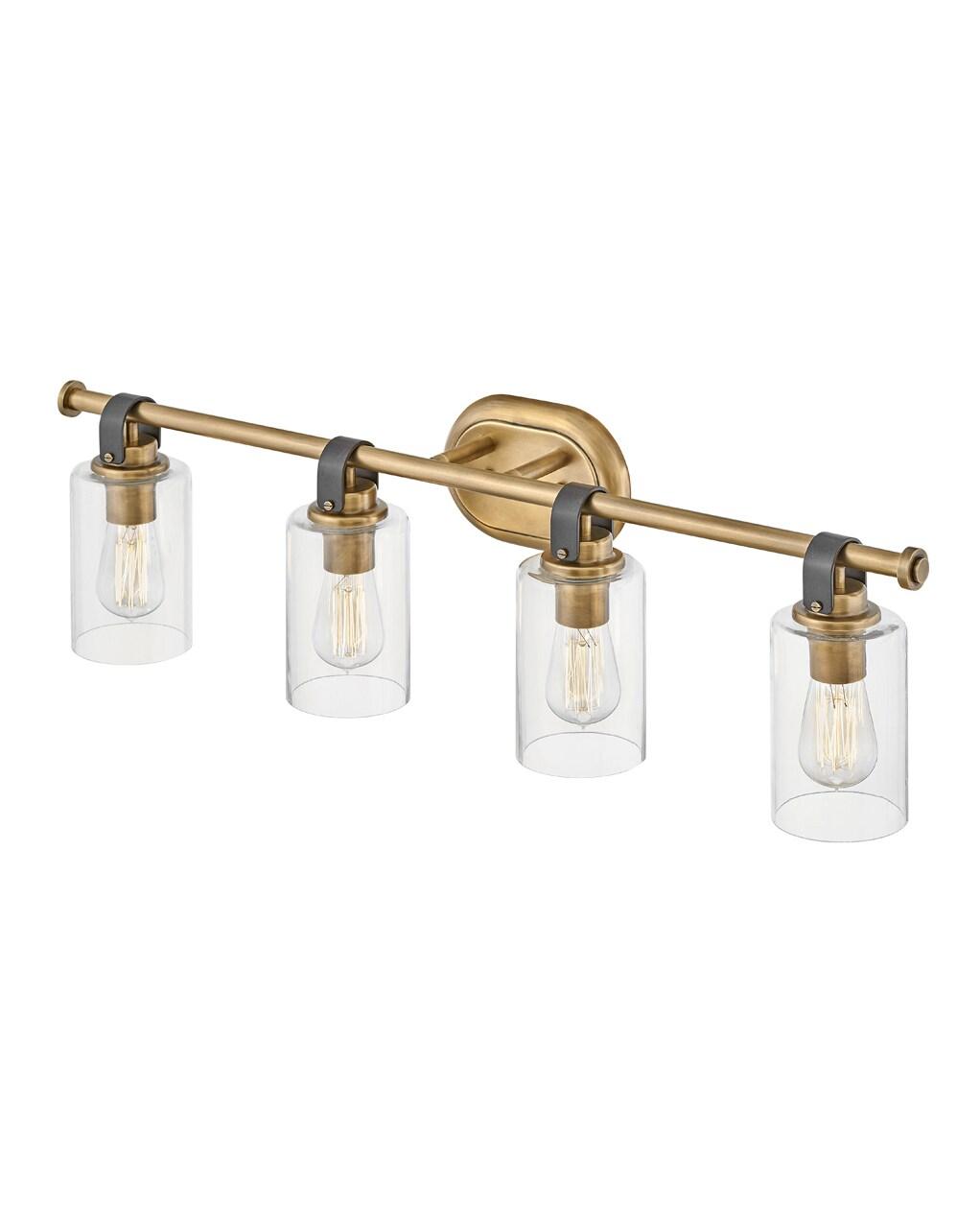4 Light Bath Vanity In Traditional And Rustic Style 32 Inches Wide By 9.5 Inches High-Heritage Brass Finish Hinkley Lighting 52884Hb