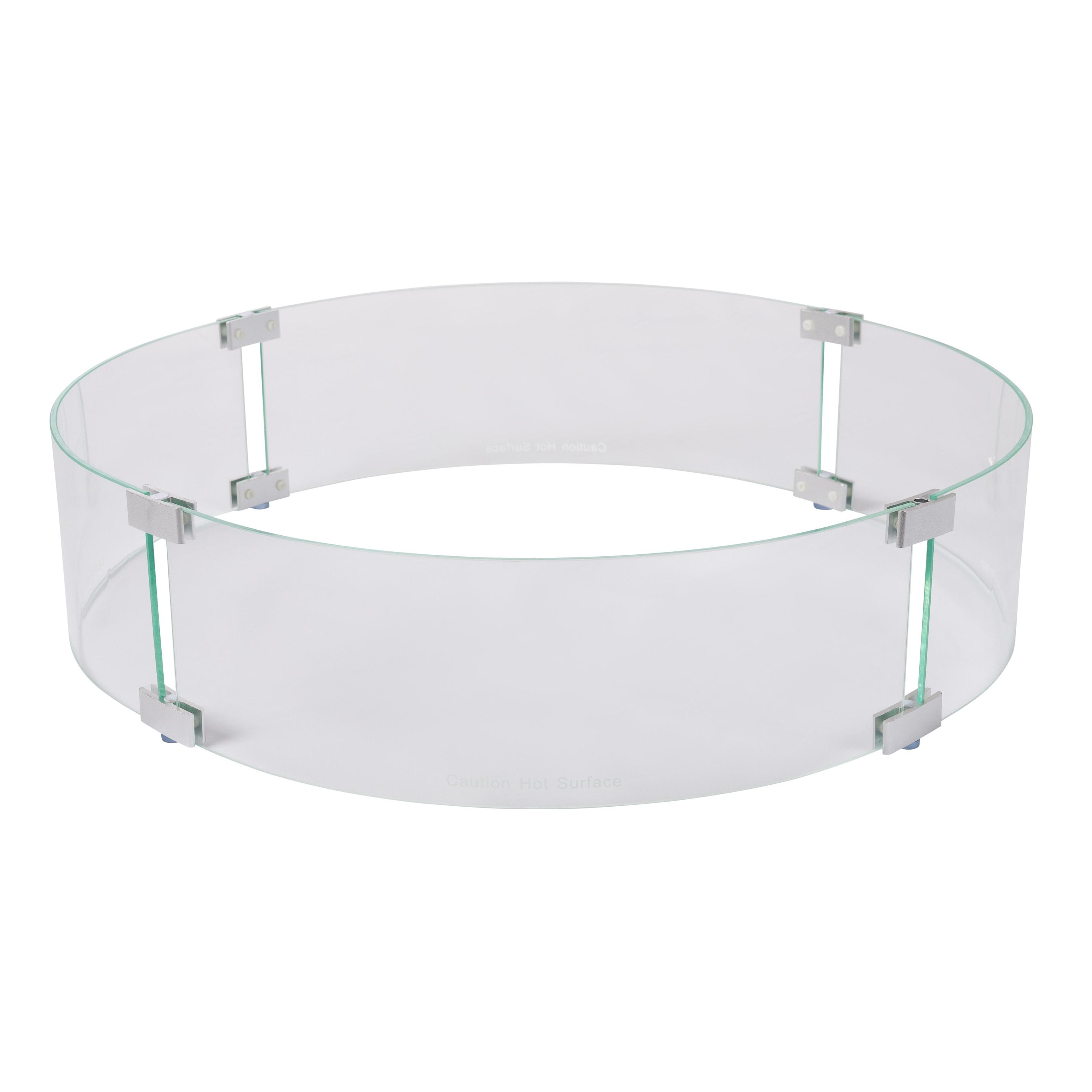 Fire Sense Fire Sense Wind Guard Clear Glass Tempered Glass for Propane, Gas, Fire Pits and Patio Heaters-Round-26 Inches