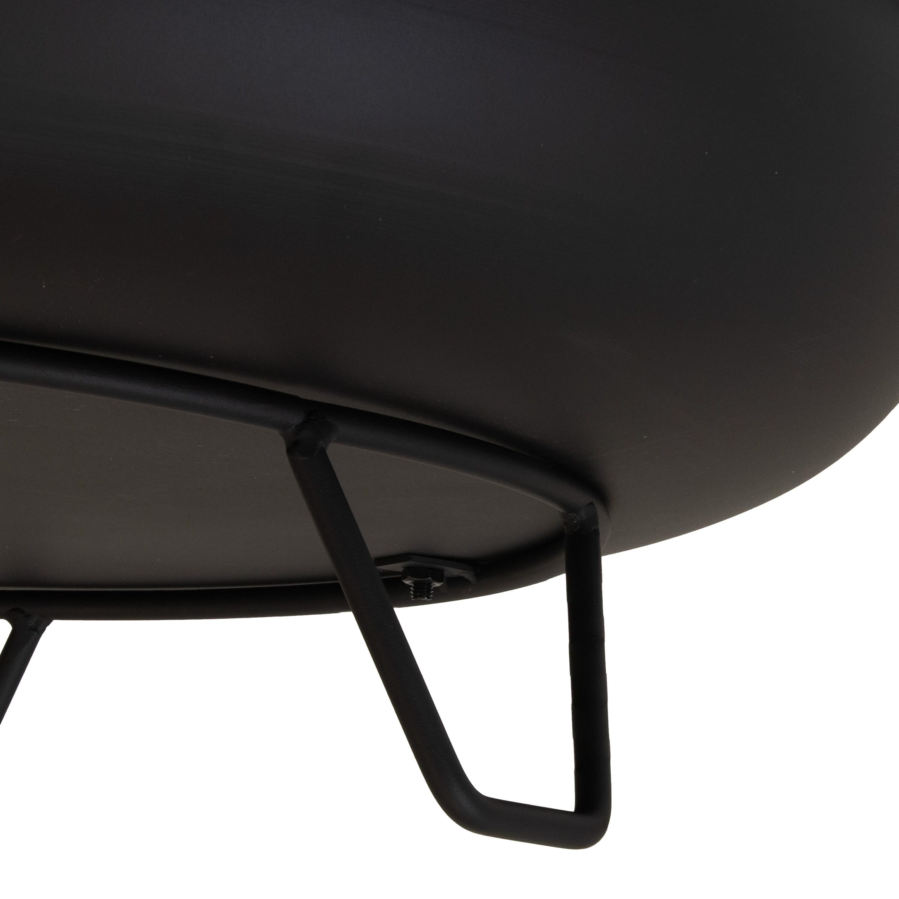 Sunnydaze Outdoor Camping or Backyard Steel with Heat-Resistant Finish Fire Pit Bowl on Stand - 23" - Black