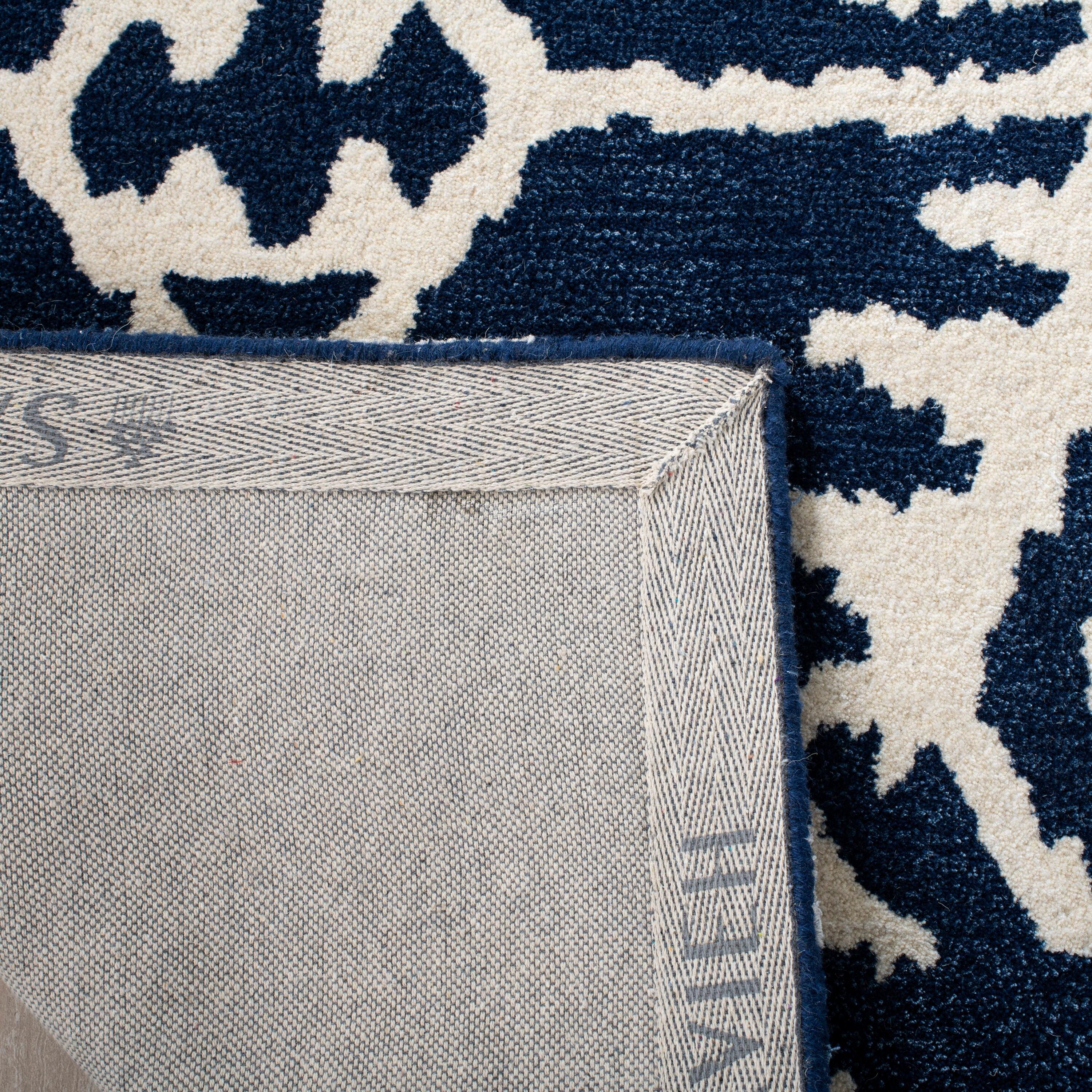 Wyndham WYD323 Hand Tufted Indoor Area Rug - Royal Blue/Ivory - 7'x7' - Safavieh