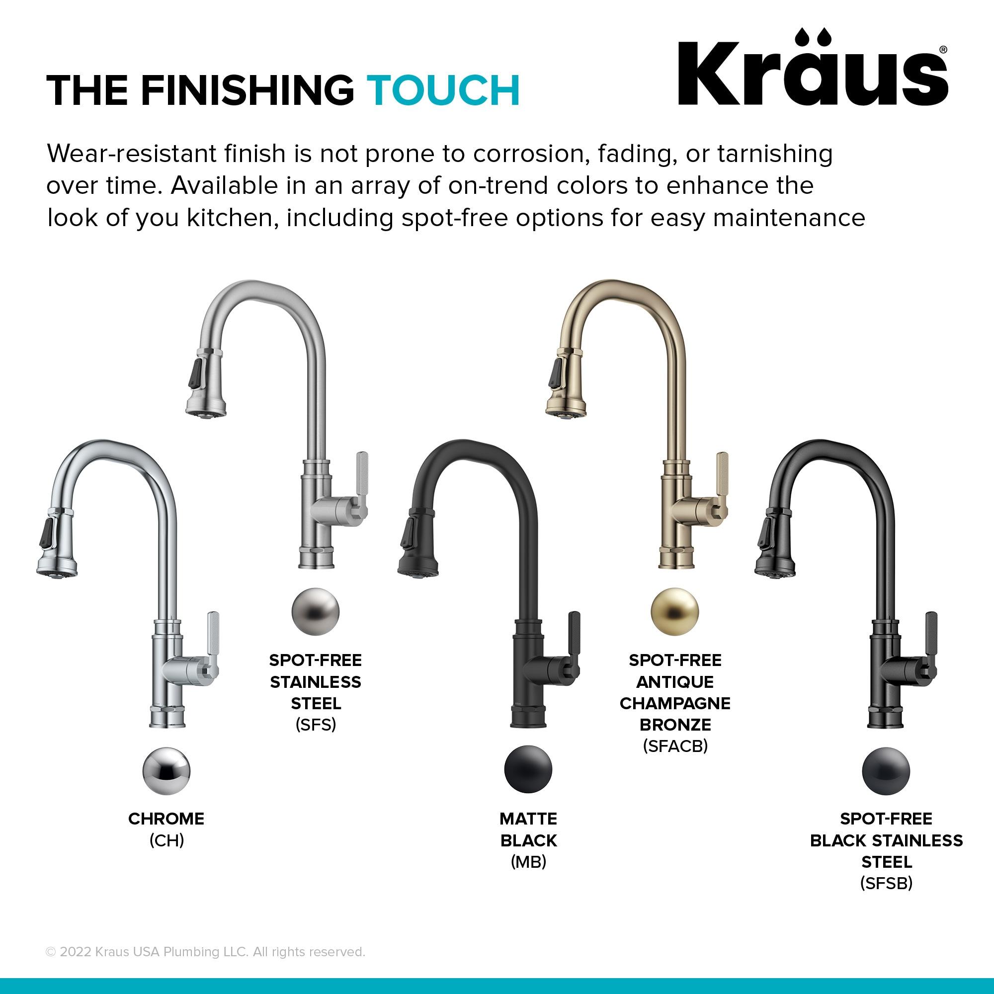 Allyn Transitional Industrial Pull-Down Single Handle Kitchen Faucet