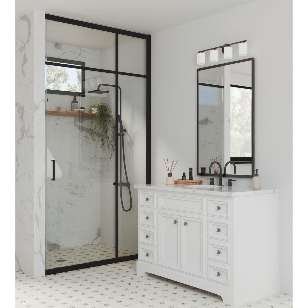Progress Lighting Replay 4-Light Bath Vanity, Antique Bronze, Shade Included