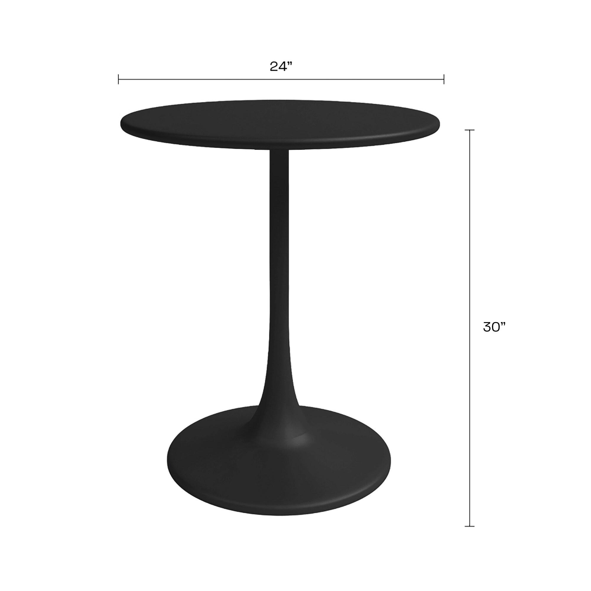Kurv™ Series Mid-Century Modern Design Bistro Table + Kurv™ Dining Chair Set of 2 - Black