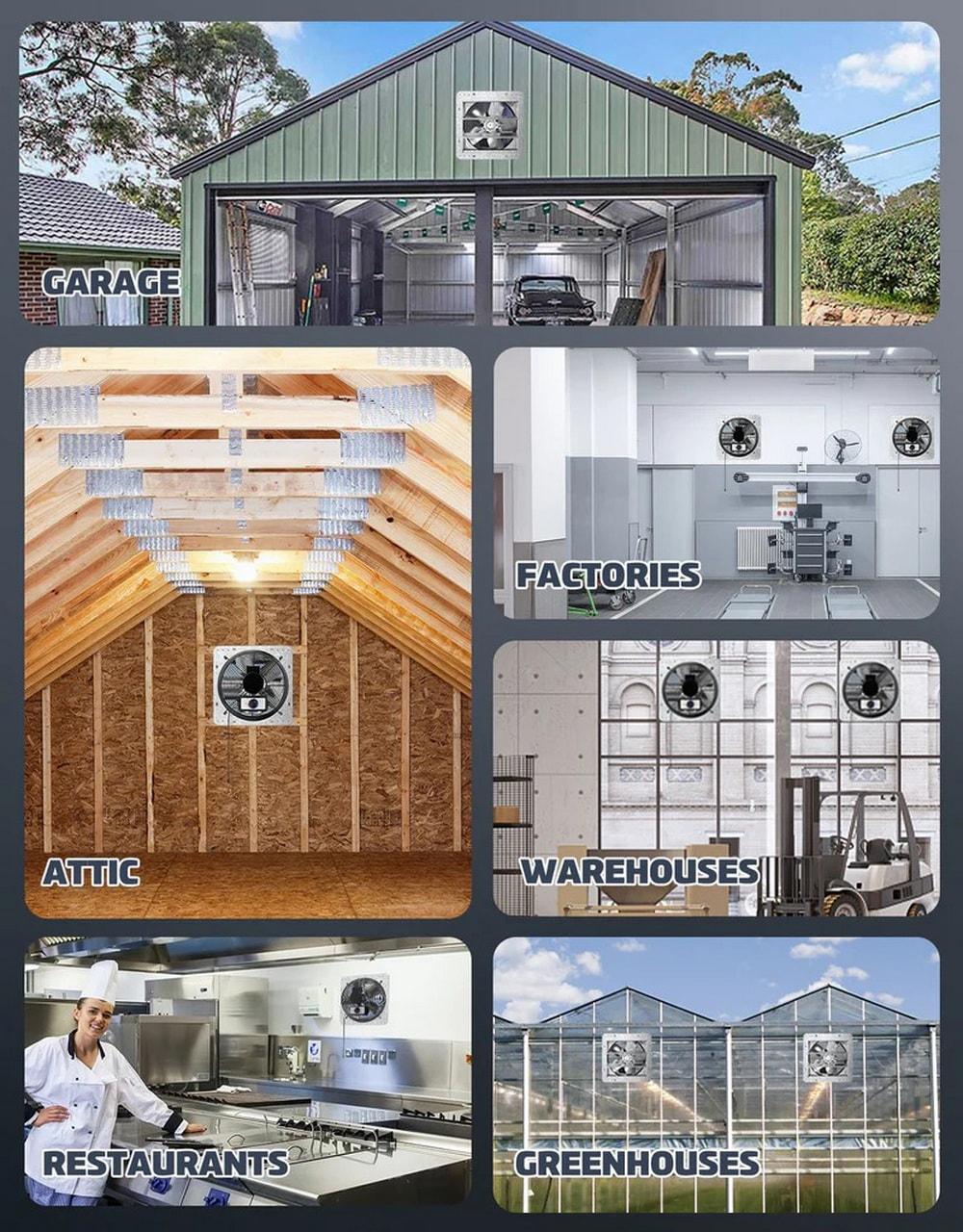 iLiving ILG8SF14V-T 14 Inch 3 Speed Attic Garage Growing Ventilation Exhaust Fan