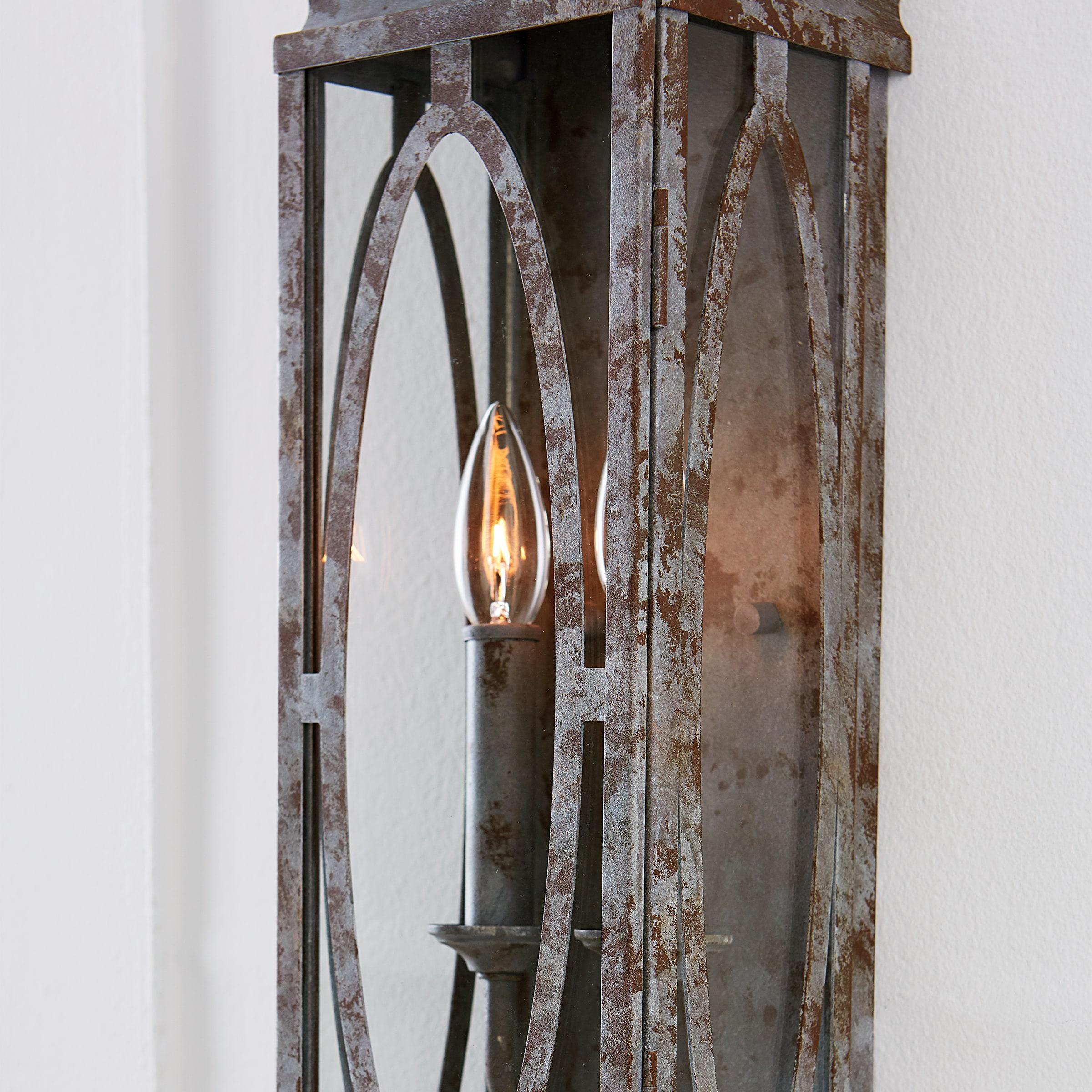 Patrice Deep Abyss 2-Light Rectangular Wall Sconce with Clear Panels