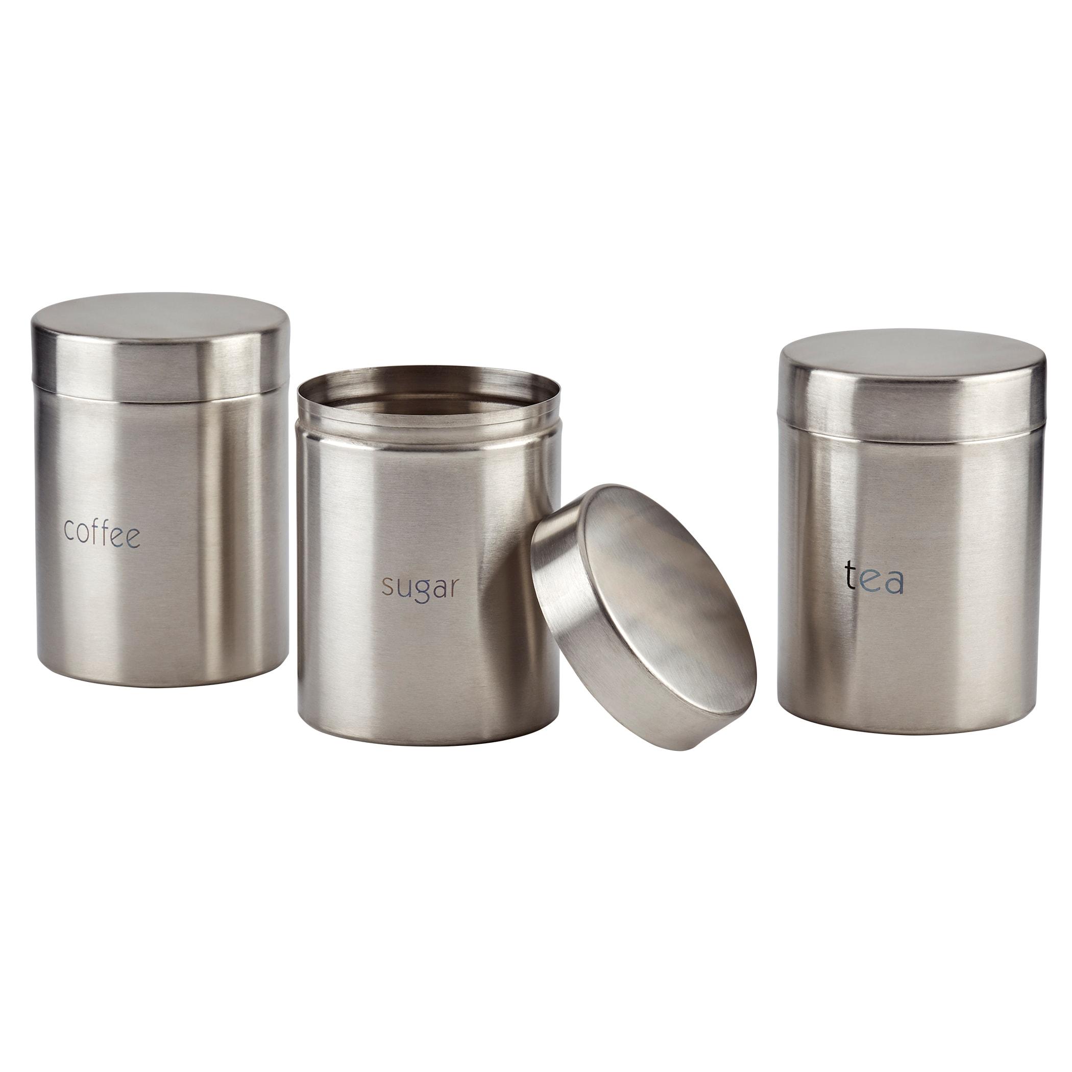 Basic Essentials Prep and Tools Basic Essentials 3 piece Stainless Steel Canister Set