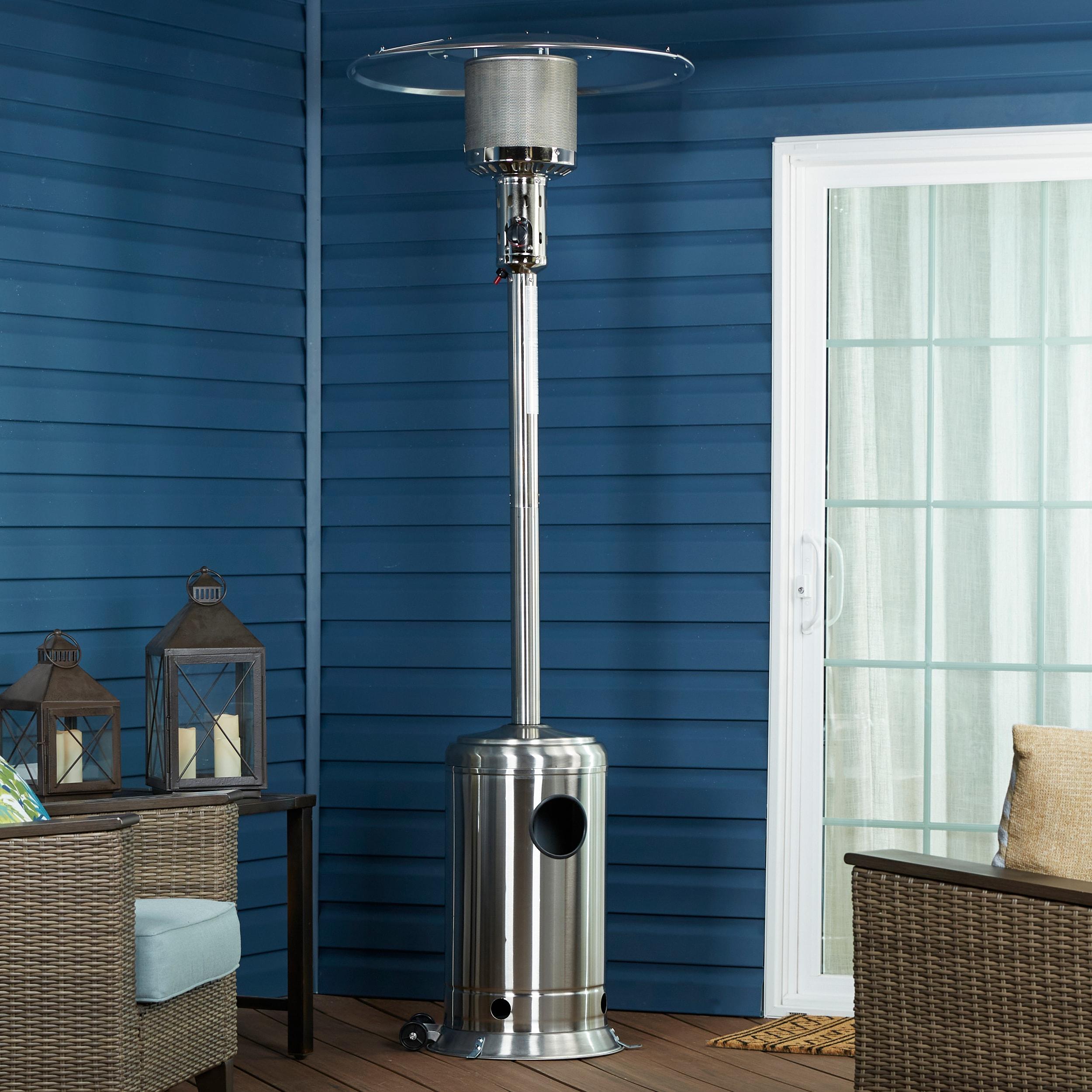 Stainless Steel 88-Inch Propane Patio Heater with Wheels